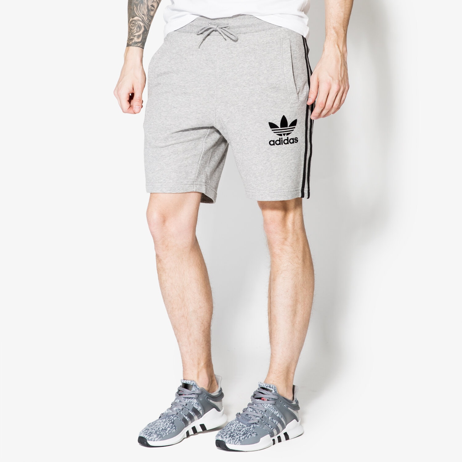 Krótkie spodenki, szorty męskie ADIDAS SZORTY CLFN FT BK0005 SZARY