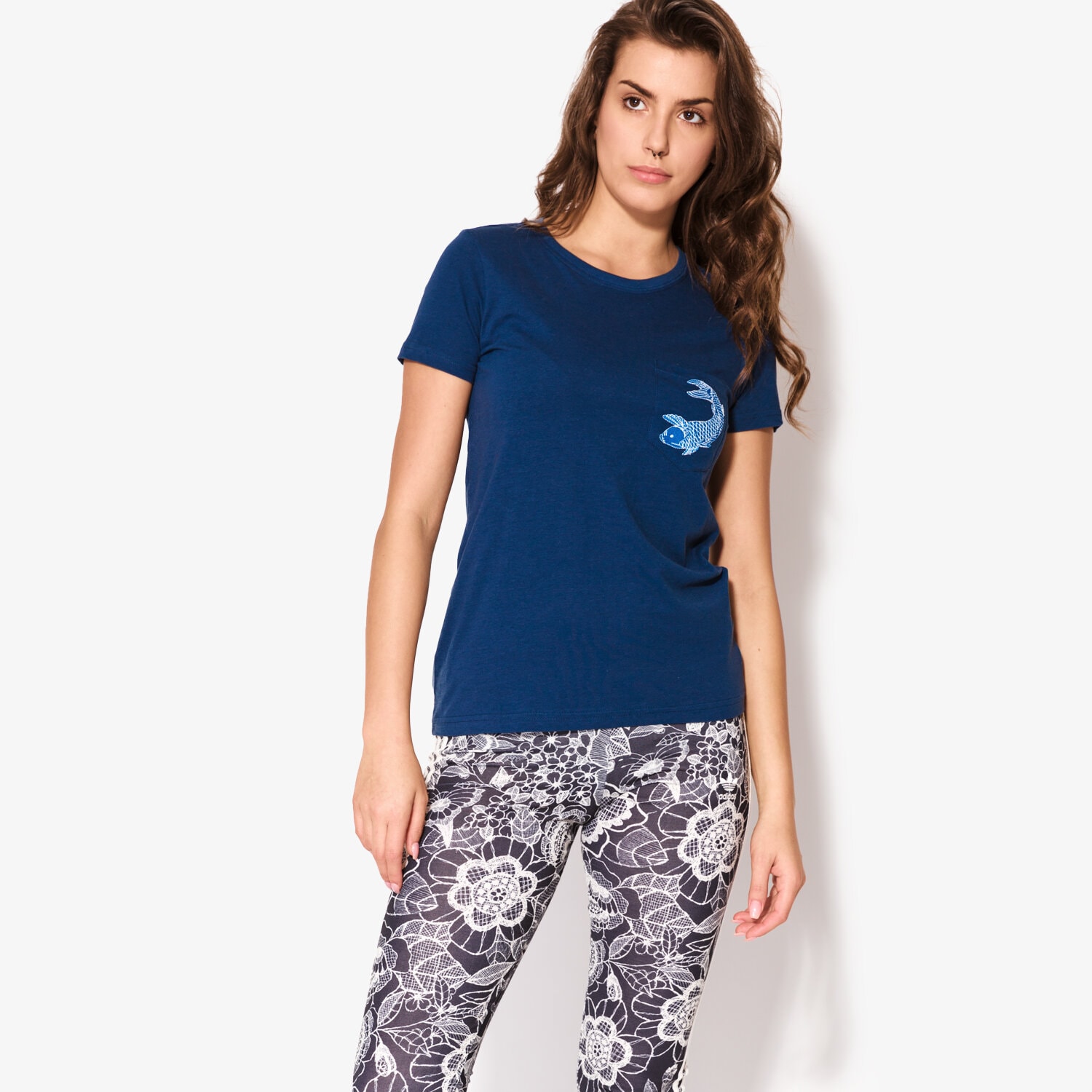 Koszulka, t-shirt damski CONFRONT T-SHIRT SS UNIJE CF17TSD36001 GRANATOWY