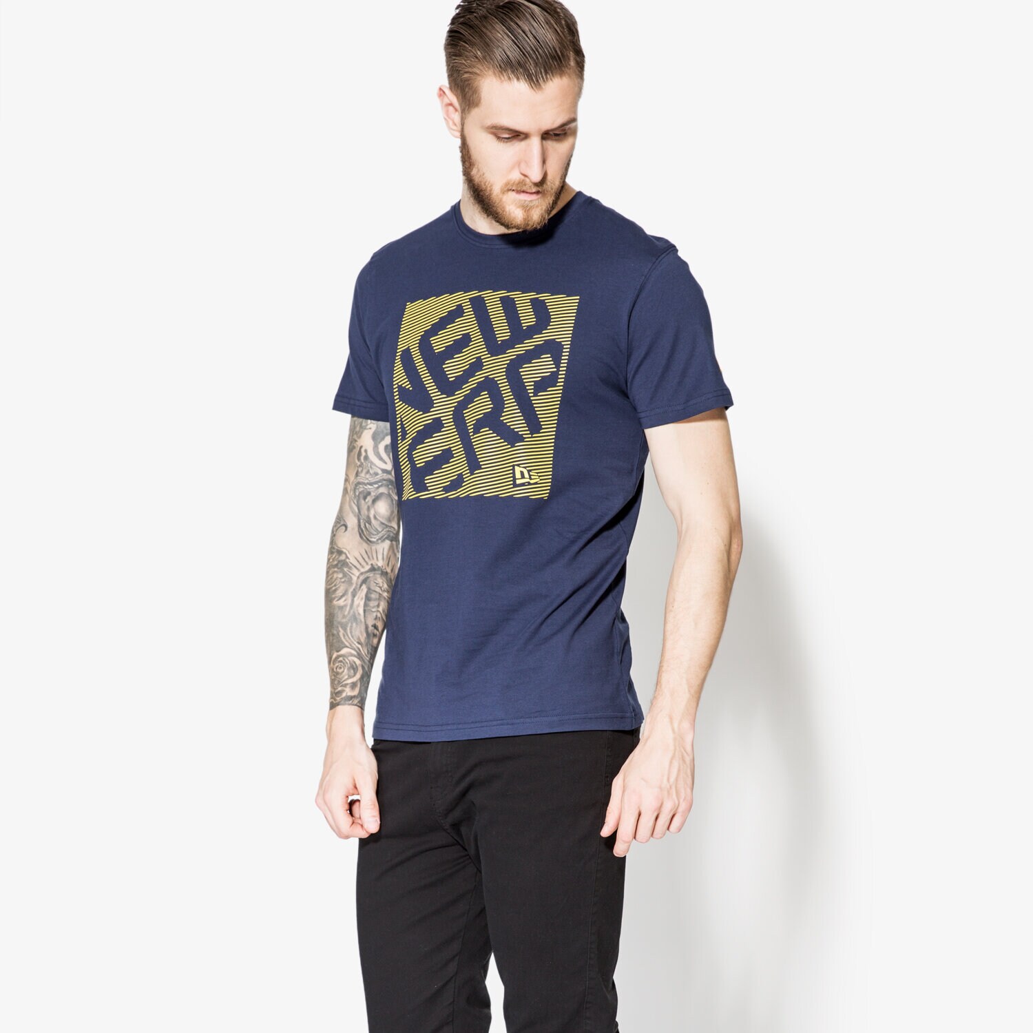 Koszulka, t-shirt sportowy męski NEW ERA KOSZULKA CAP WAVE OSB 11450949 GRANATOWY