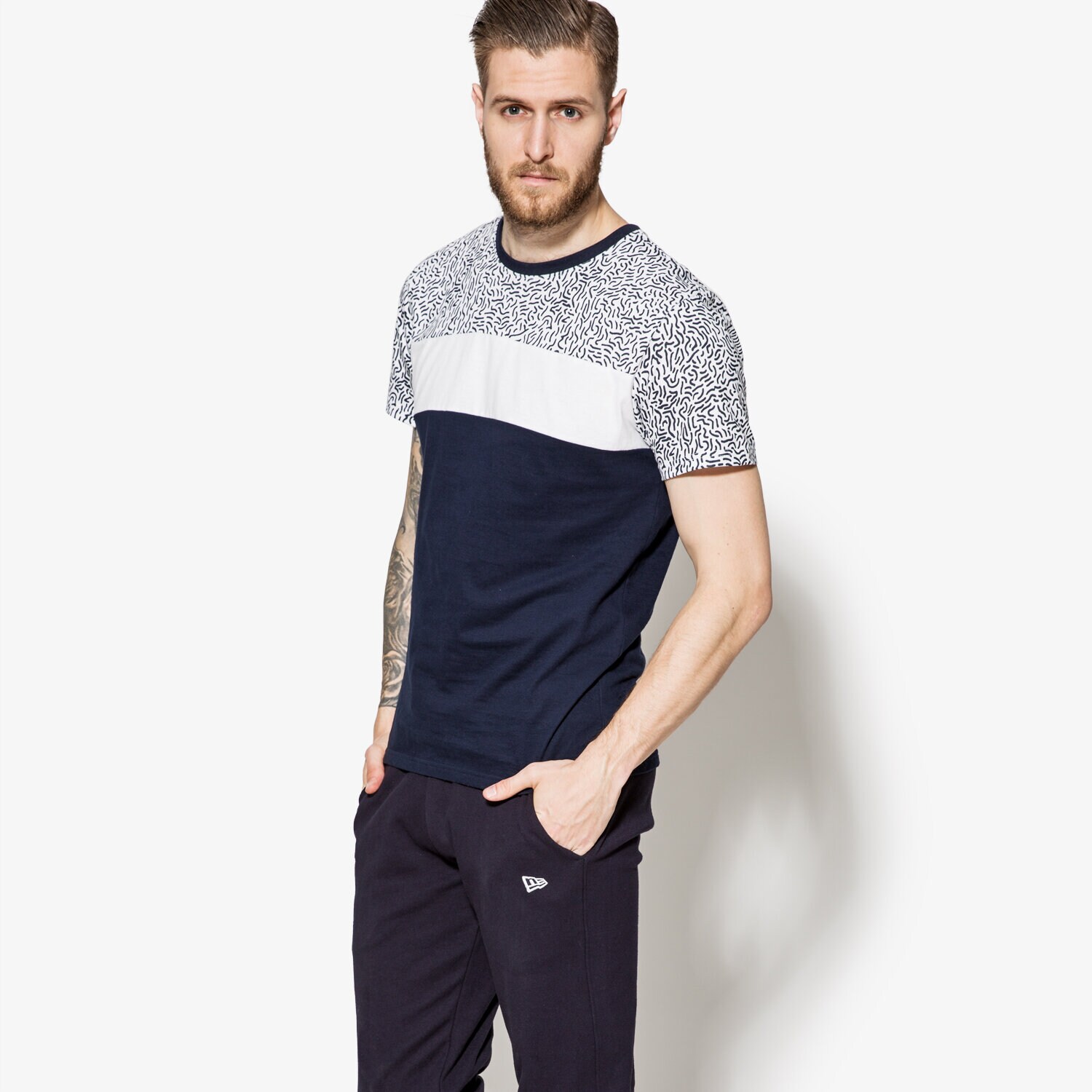 Koszulka, t-shirt sportowy męski CONFRONT T-SHIRT SS ATILIO CF17TSM35001 GRANATOWY