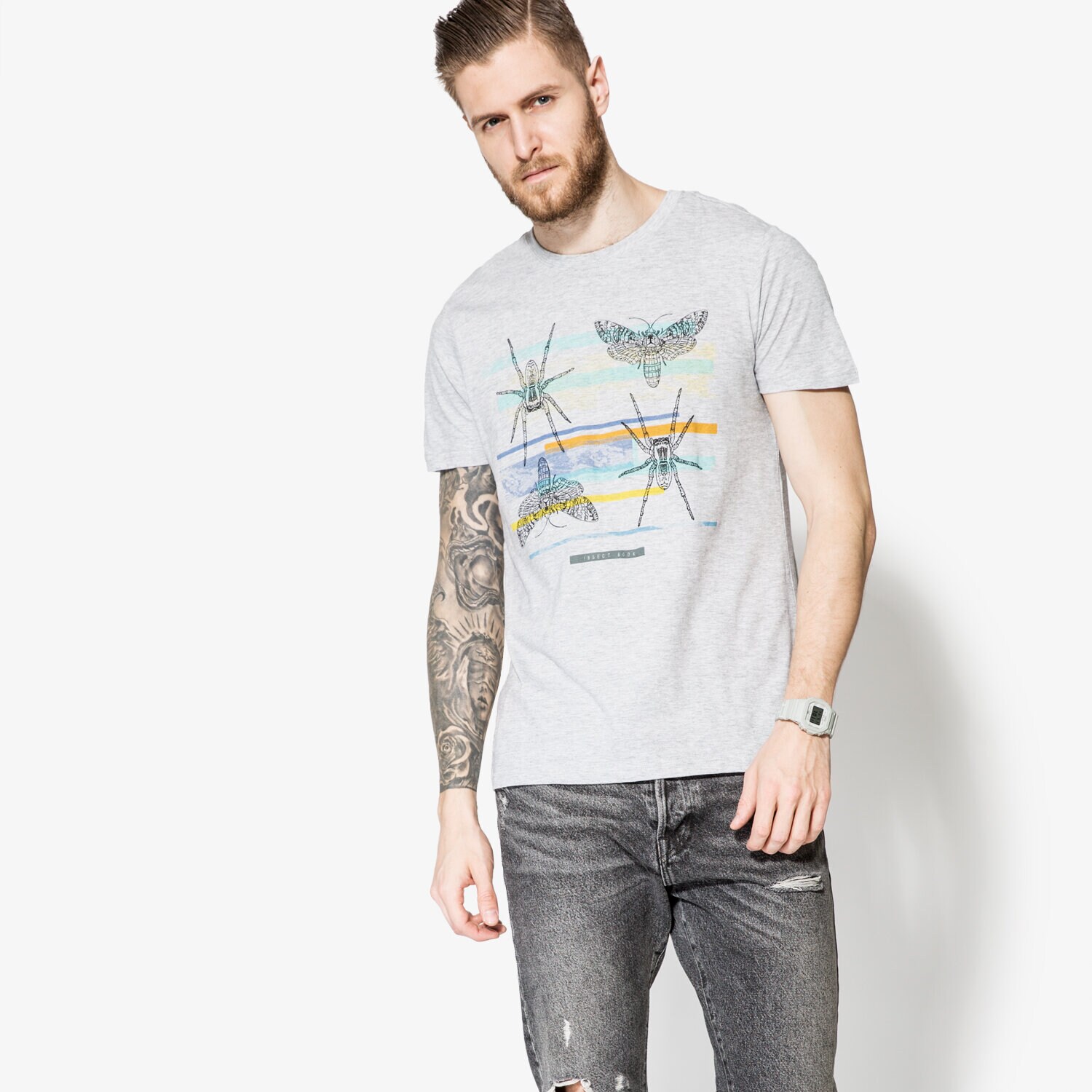 Koszulka, t-shirt sportowy męski CONFRONT T-SHIRT SS MOSCA CF17TSM84001 SZARY