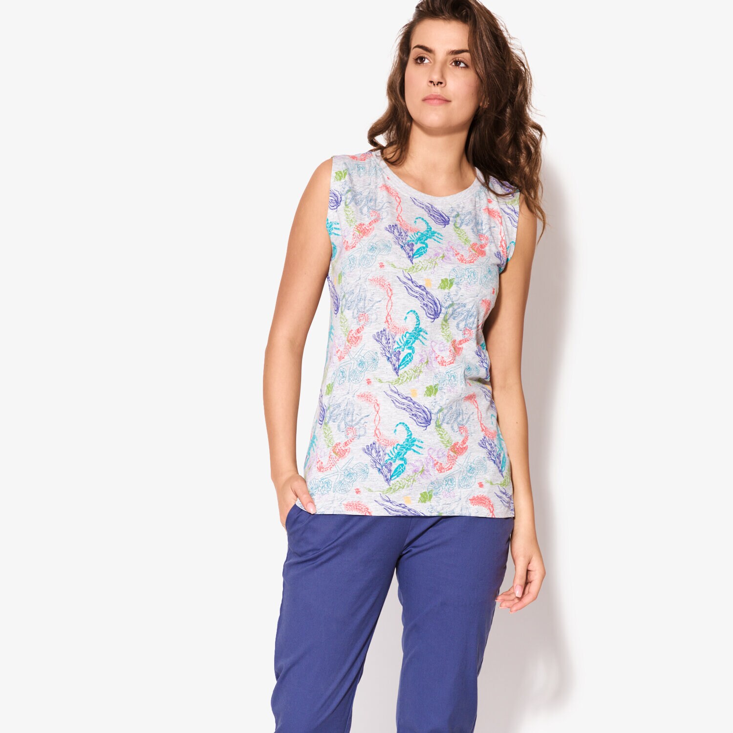 Koszulka, t-shirt damski CONFRONT TANK RAVA CF17TSD28001 SZARY
