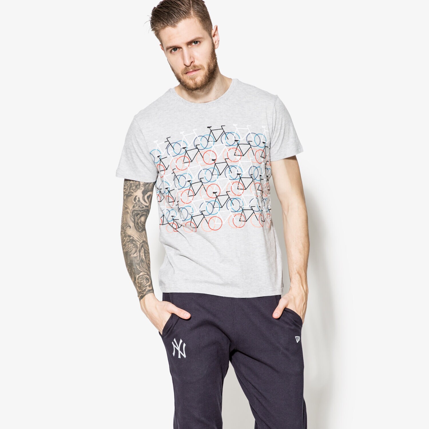 Koszulka, t-shirt sportowy męski CONFRONT T-SHIRT SS BIKES CF17TSM89001 SZARY