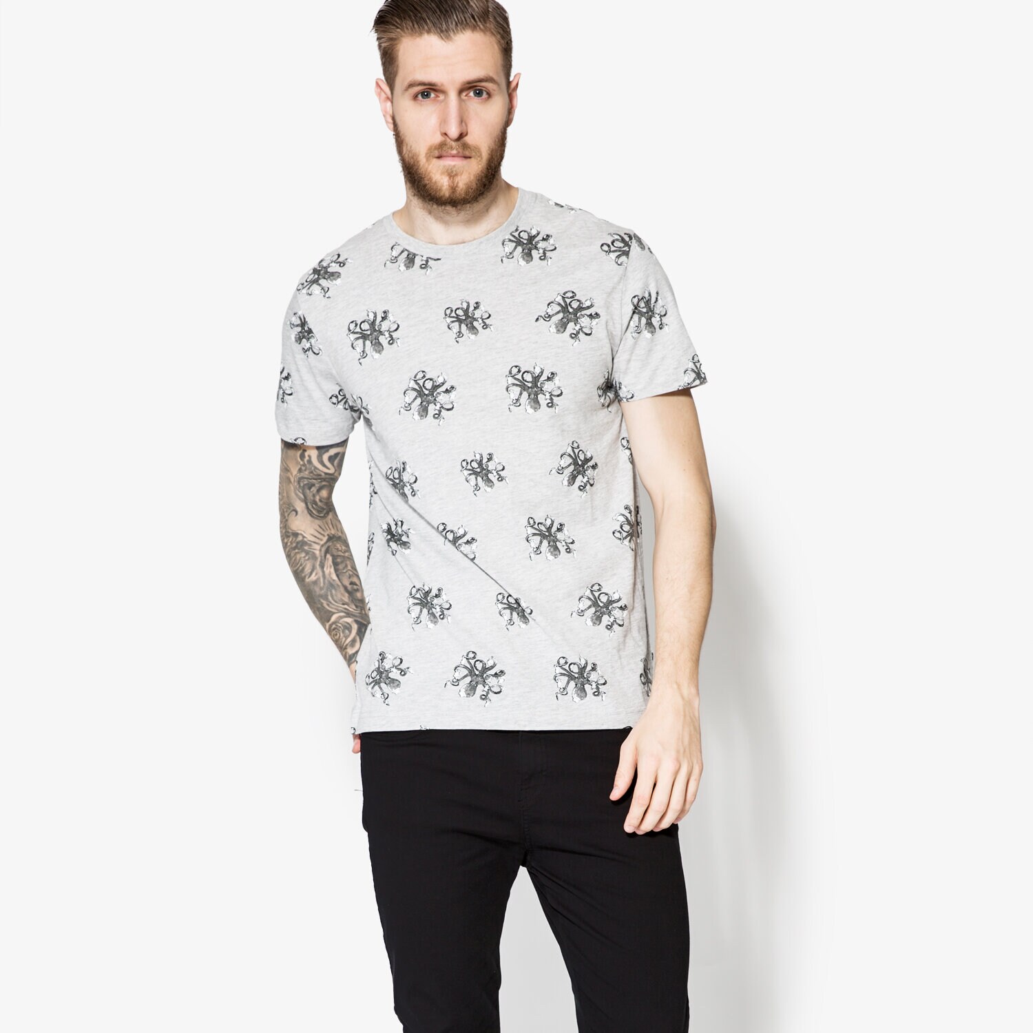 Koszulka, t-shirt sportowy męski CONFRONT T-SHIRT SS PULPO CF17TSM70001 SZARY
