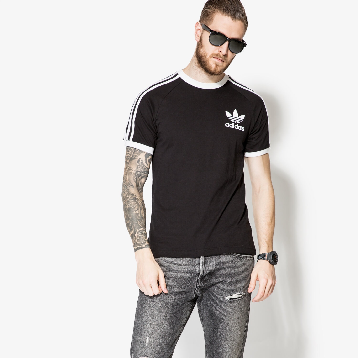 Koszulka, t-shirt sportowy męski ADIDAS T-SHIRT SS CLFN TEE AZ8127 CZARNY