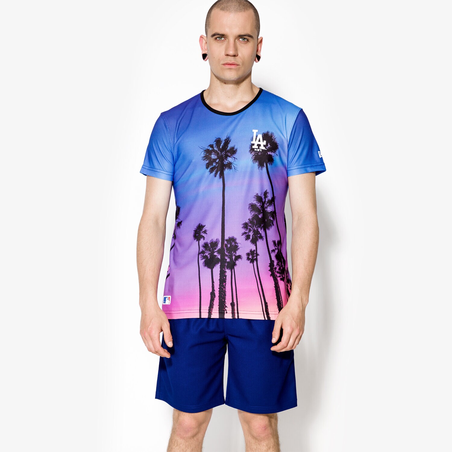 Koszulka, t-shirt sportowy męski NEW ERA KOSZULKA WEST COAST LA DODGERS MUL 11409742 MULTICOLOR