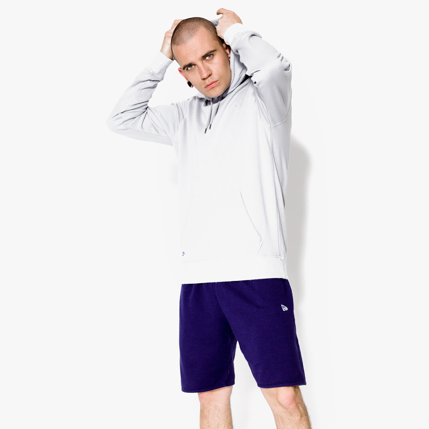 Bluza męska NEW ERA BLUZA SANDWASH HOODY NE GRA 11409816 SZARY