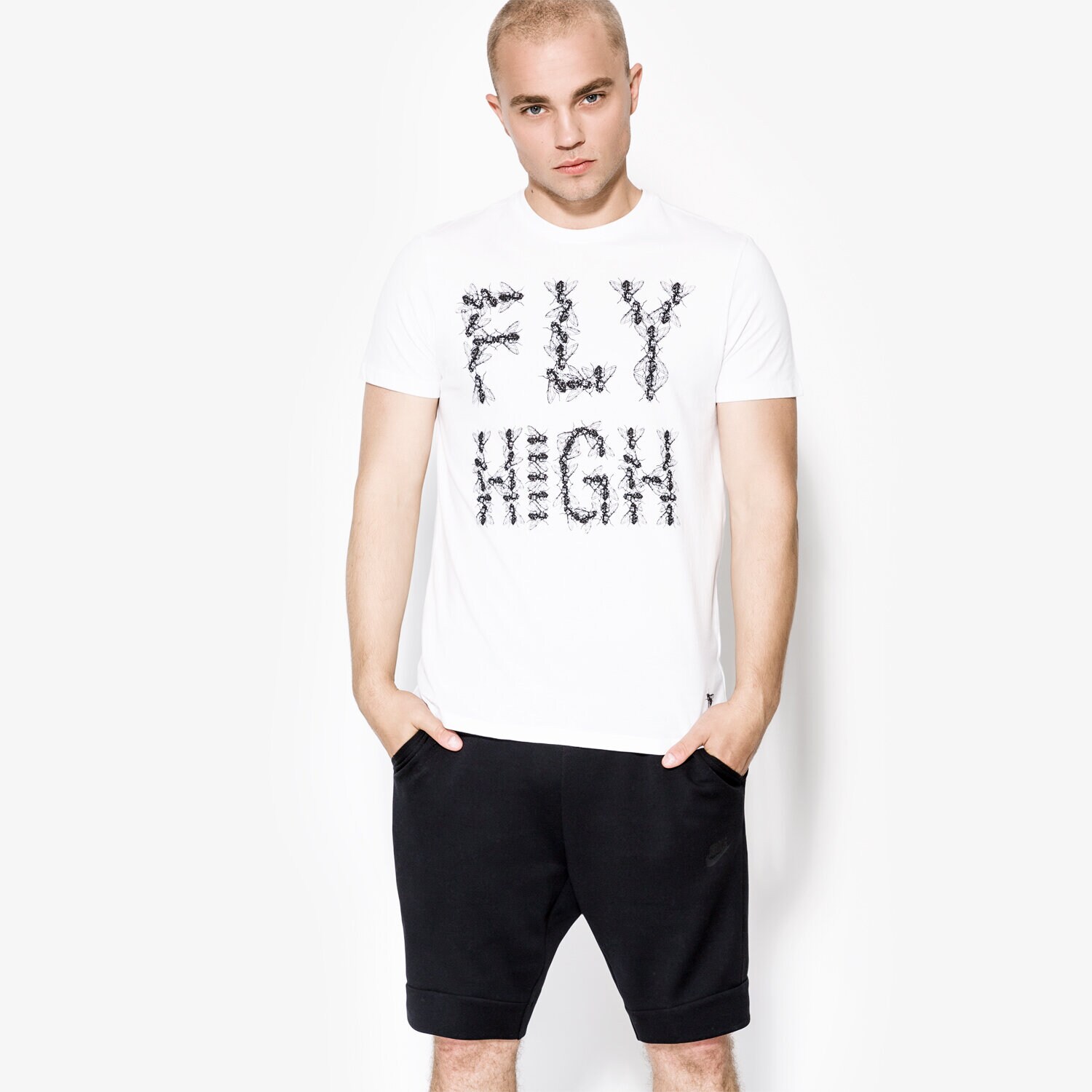 Koszulka, t-shirt sportowy męski CONFRONT T-SHIRT SS FLY CF17TSM90001 BIAŁY