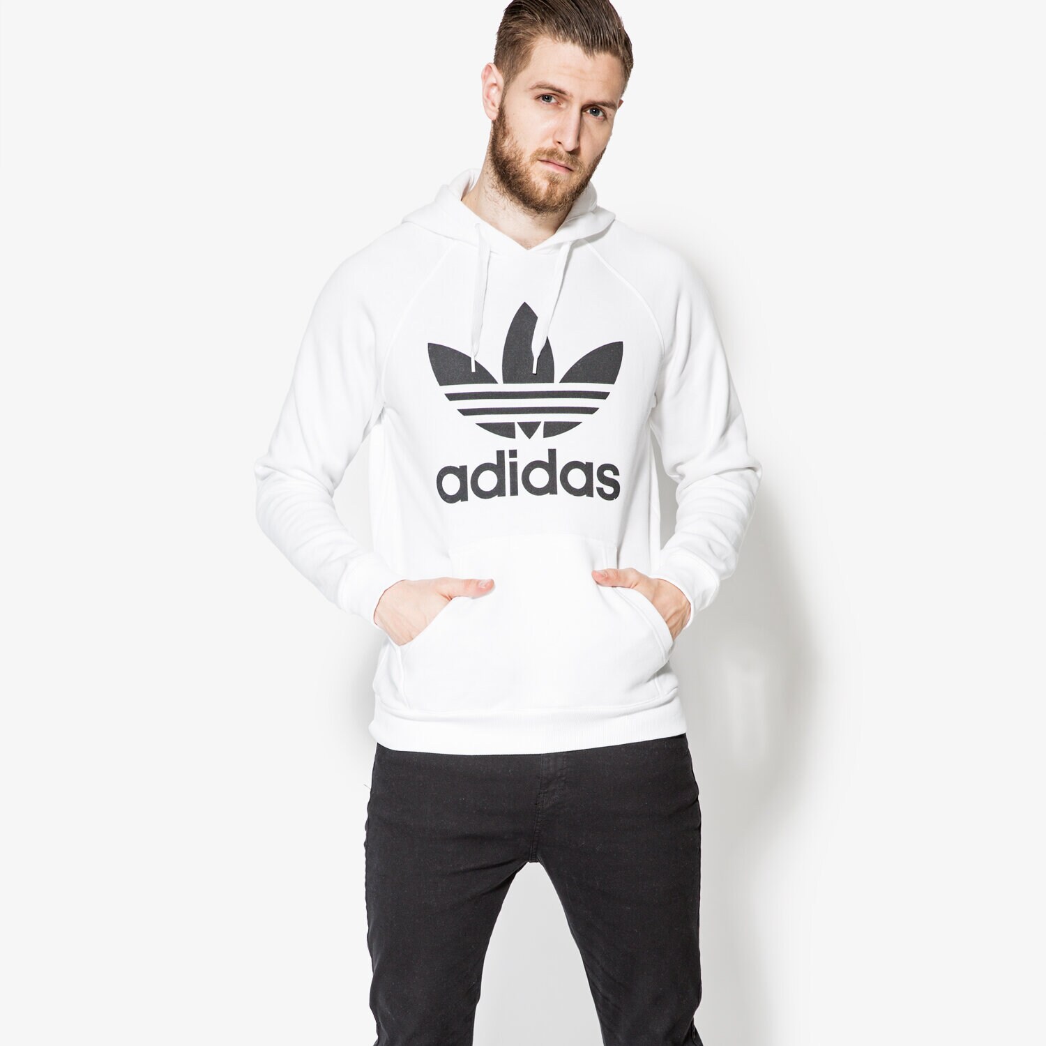 Bluza męska ADIDAS BLUZA ORIG 3FOIL HOOD AY6474 BIAŁY