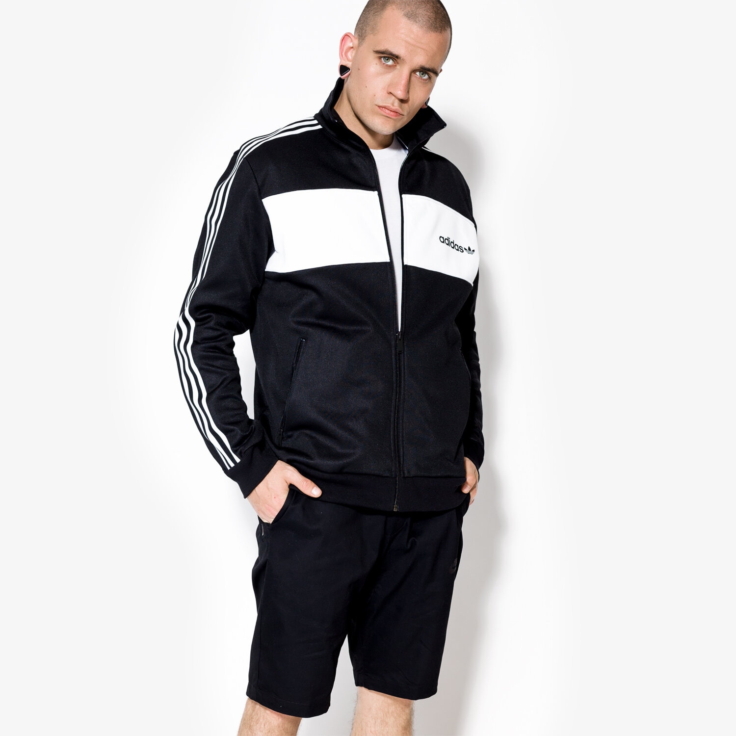 Bluza męska ADIDAS BLUZA BLOCKTRACK TOP BQ9368 CZARNY