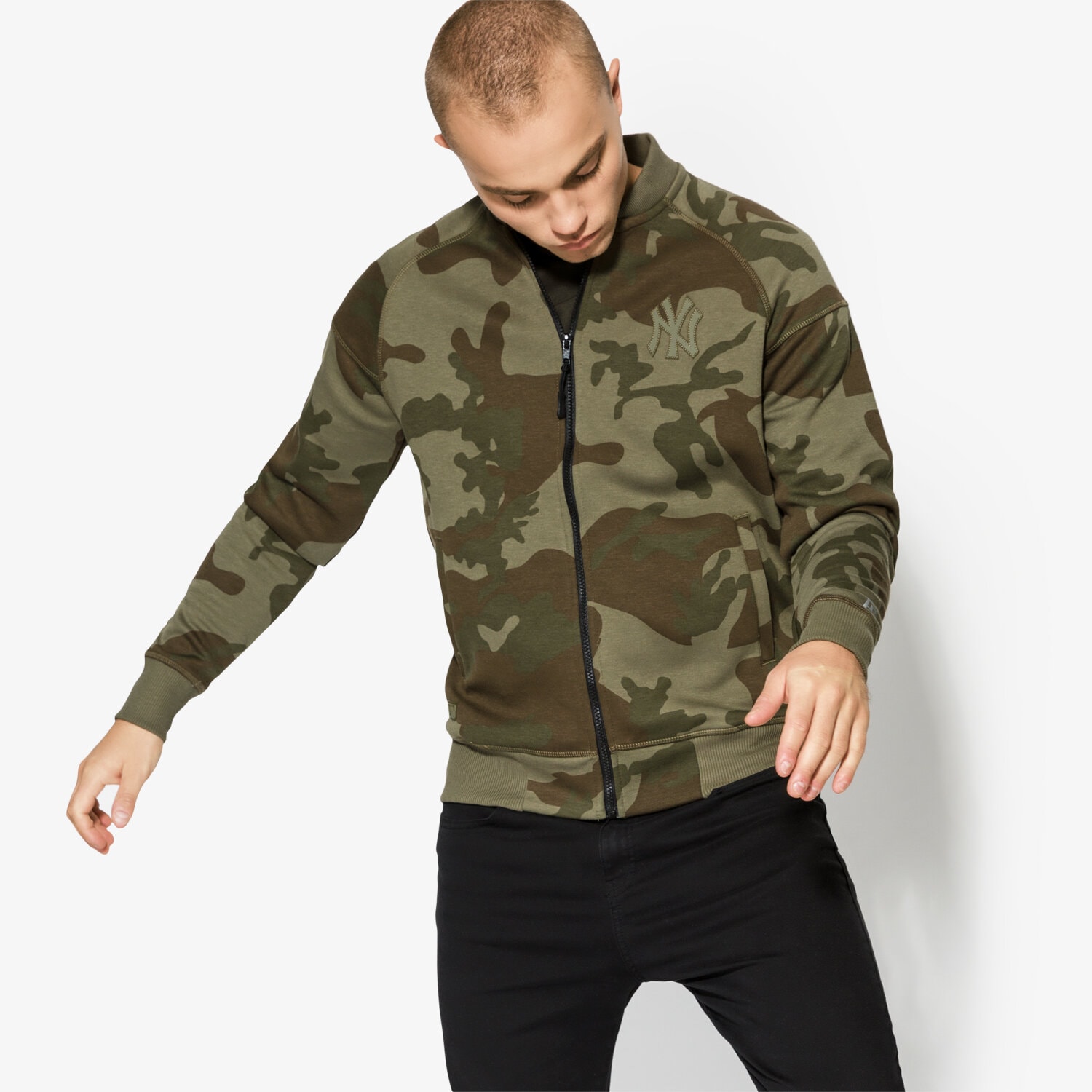 Bluza męska NEW ERA BLUZA NTC BOMBER NY YANKEES NOV 11493651 ZIELONY
