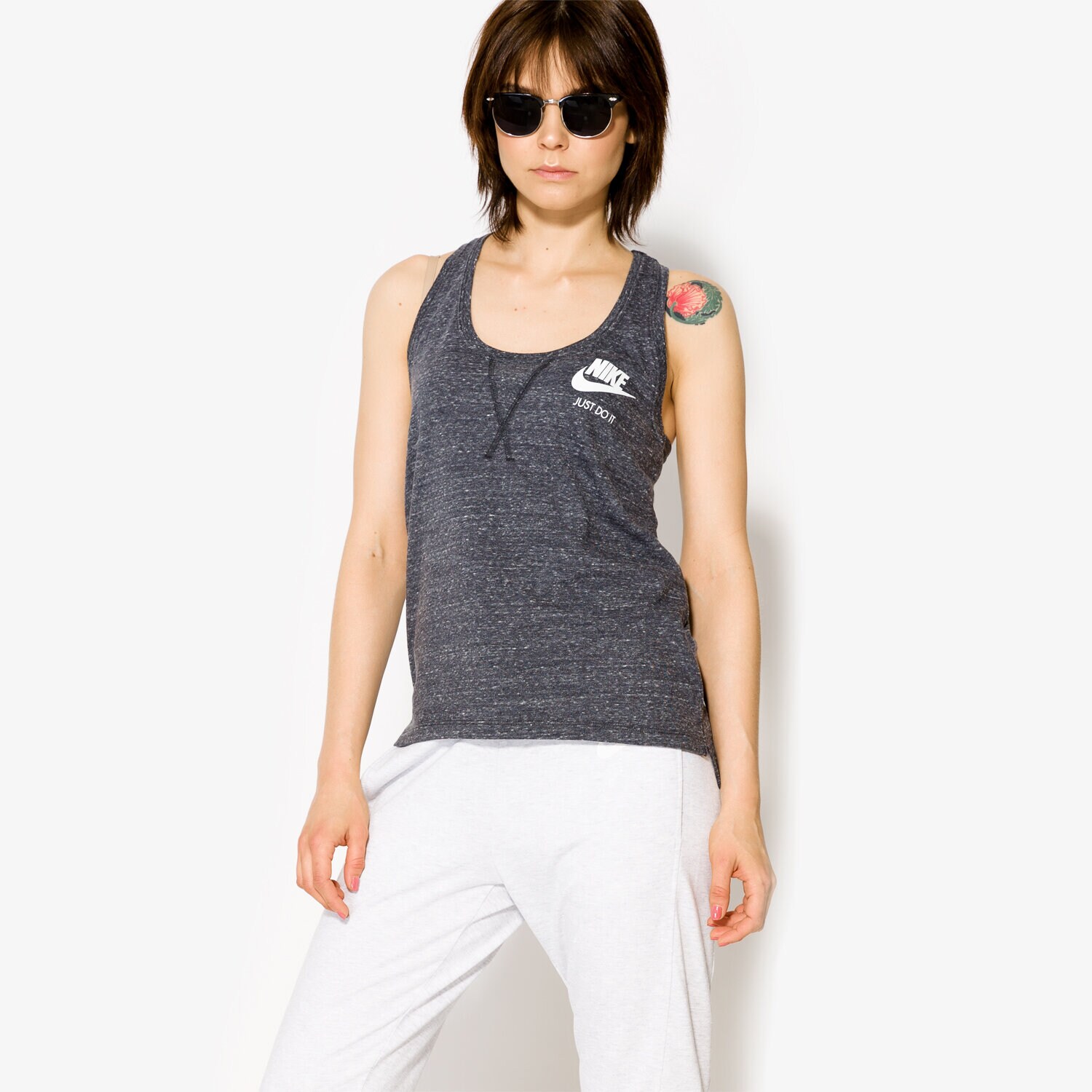 Koszulka, t-shirt damski NIKE TANK W NSW GYM VNTG 883735060 SZARY
