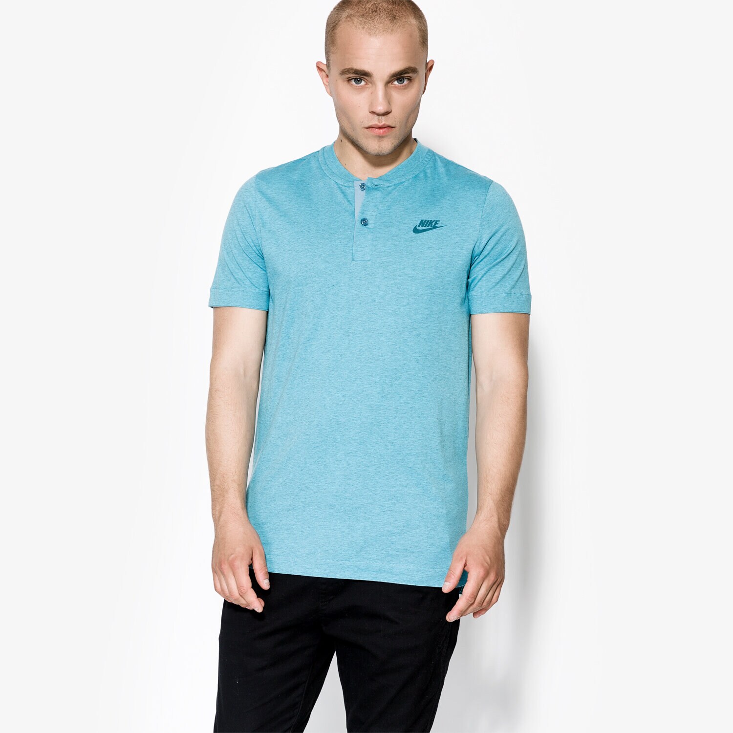 Koszulka, t-shirt sportowy męski NIKE POLO POLO KNT SU 834358499 NIEBIESKI