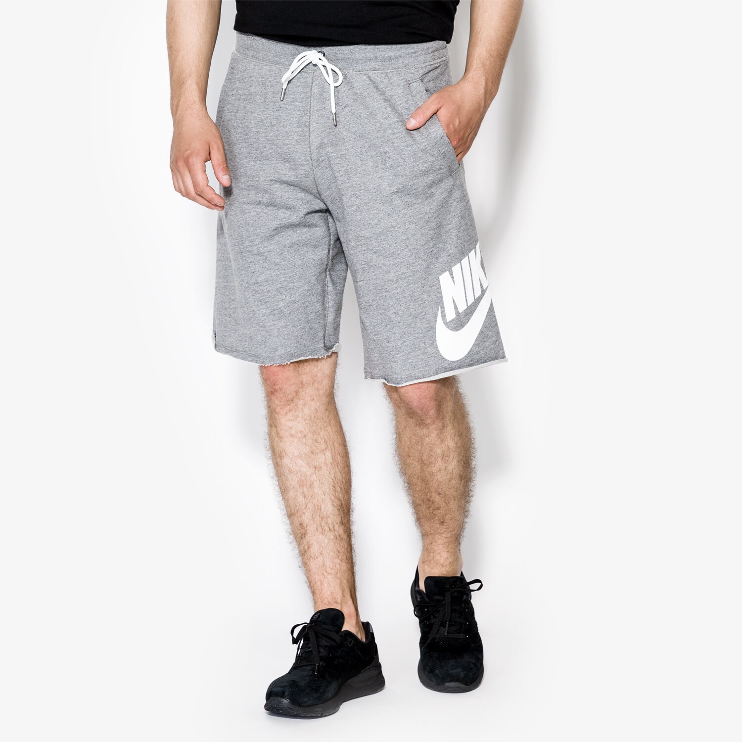 Krótkie spodenki, szorty męskie NIKE SZORTY SHORT FT GX 1 836277091 SZARY