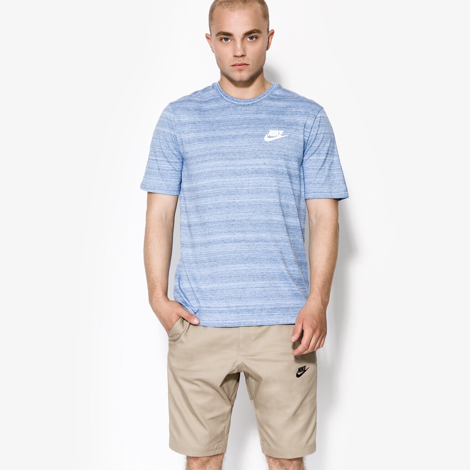 Koszulka, t-shirt sportowy męski NIKE T-SHIRT SS AV15 TOP SS KNIT 837010450 NIEBIESKI