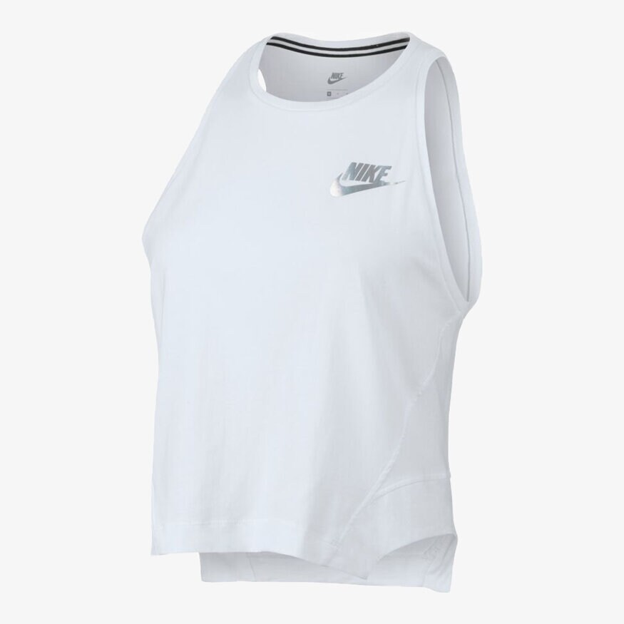 Koszulka, t-shirt damski NIKE TANK W NSW TANK CROP HOLOGRAM 886259100 BIAŁY