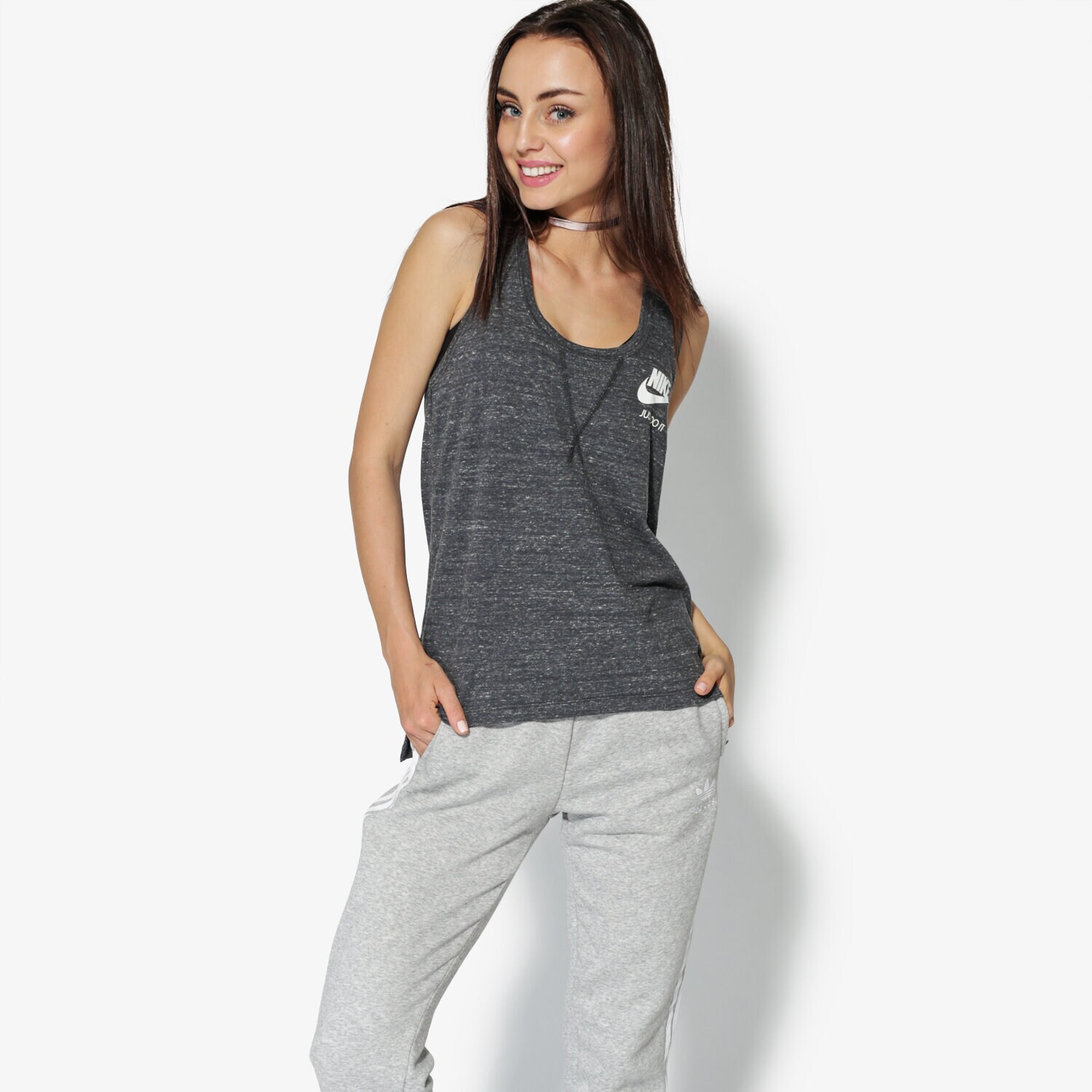 Koszulka, t-shirt damski NIKE TANK W NSW GYM VNTG. 726065060 SZARY