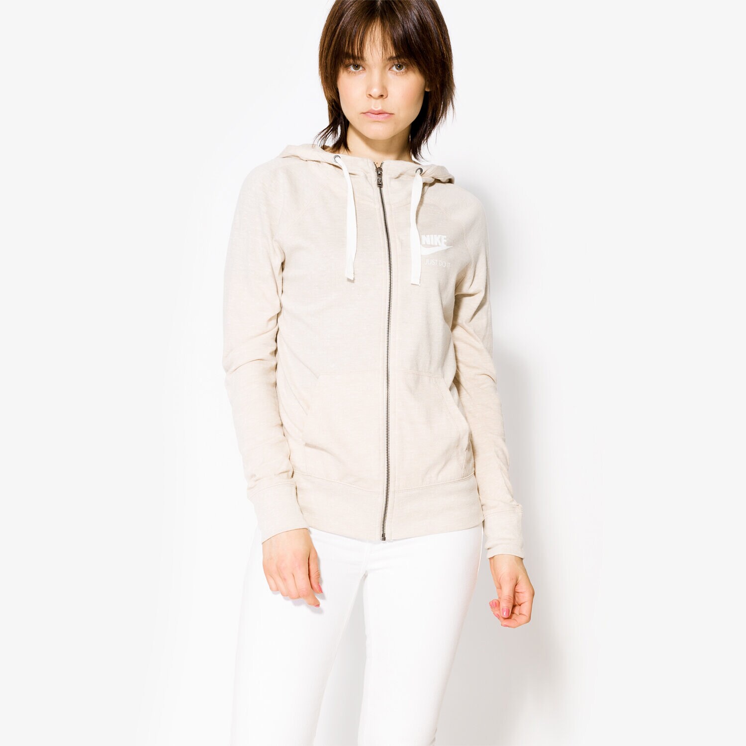 Bluza damska NIKE BLUZA W NSW GYM VNTG HOODIE FZ 883729140 BEŻOWY