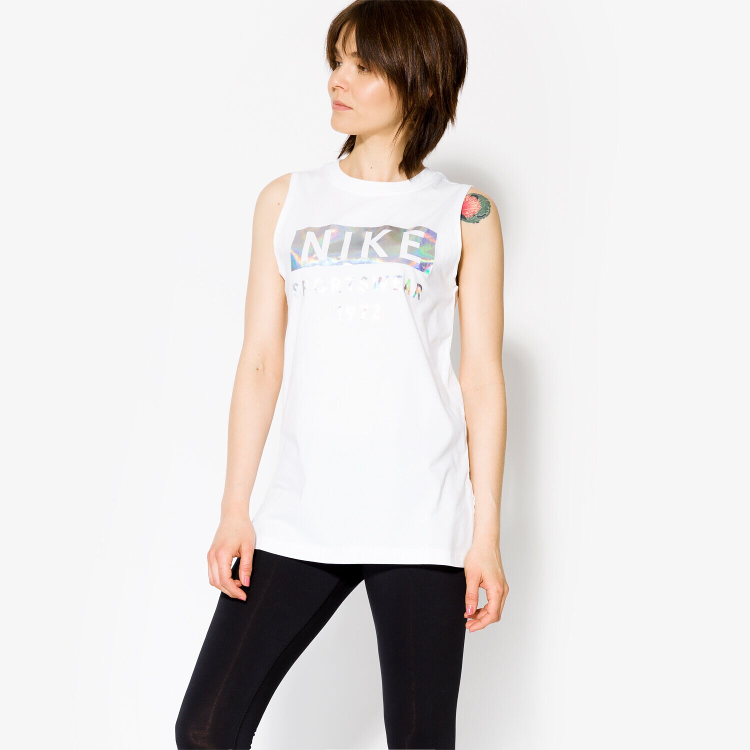 Koszulka, t-shirt damski NIKE TANK W NSW TANK HOLOGRAM 848684100 BIAŁY