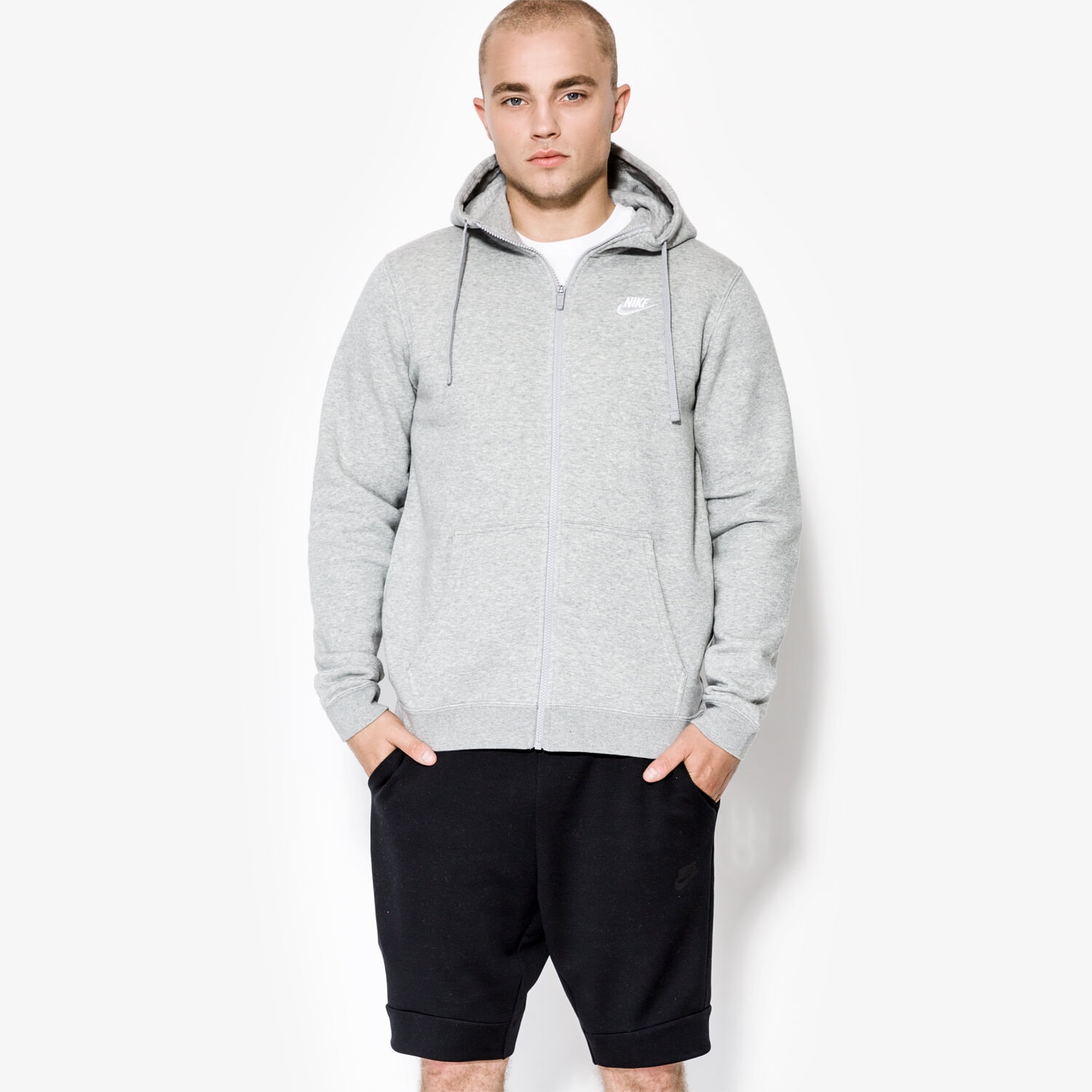 Bluza męska NIKE BLUZA M NSW HOODIE FZ FLC CLUB 804389063 SZARY