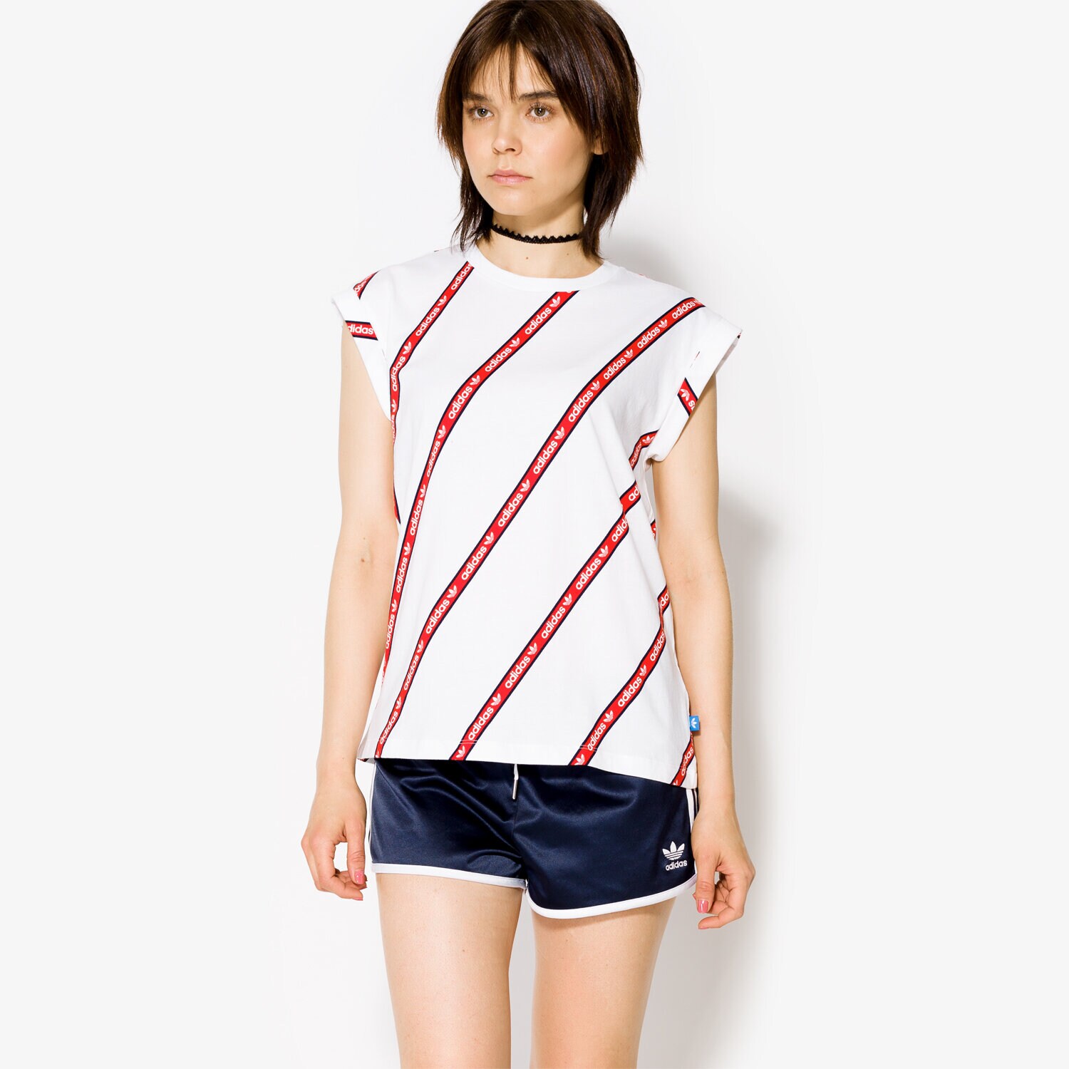 Koszulka, t-shirt damski ADIDAS T-SHIRT SS BF ROLL UP BJ8278 BIAŁY
