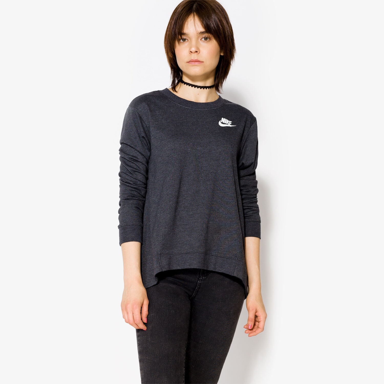Bluza damska NIKE BLUZA W NSW GYM CLC CREW 854953032 CZARNY