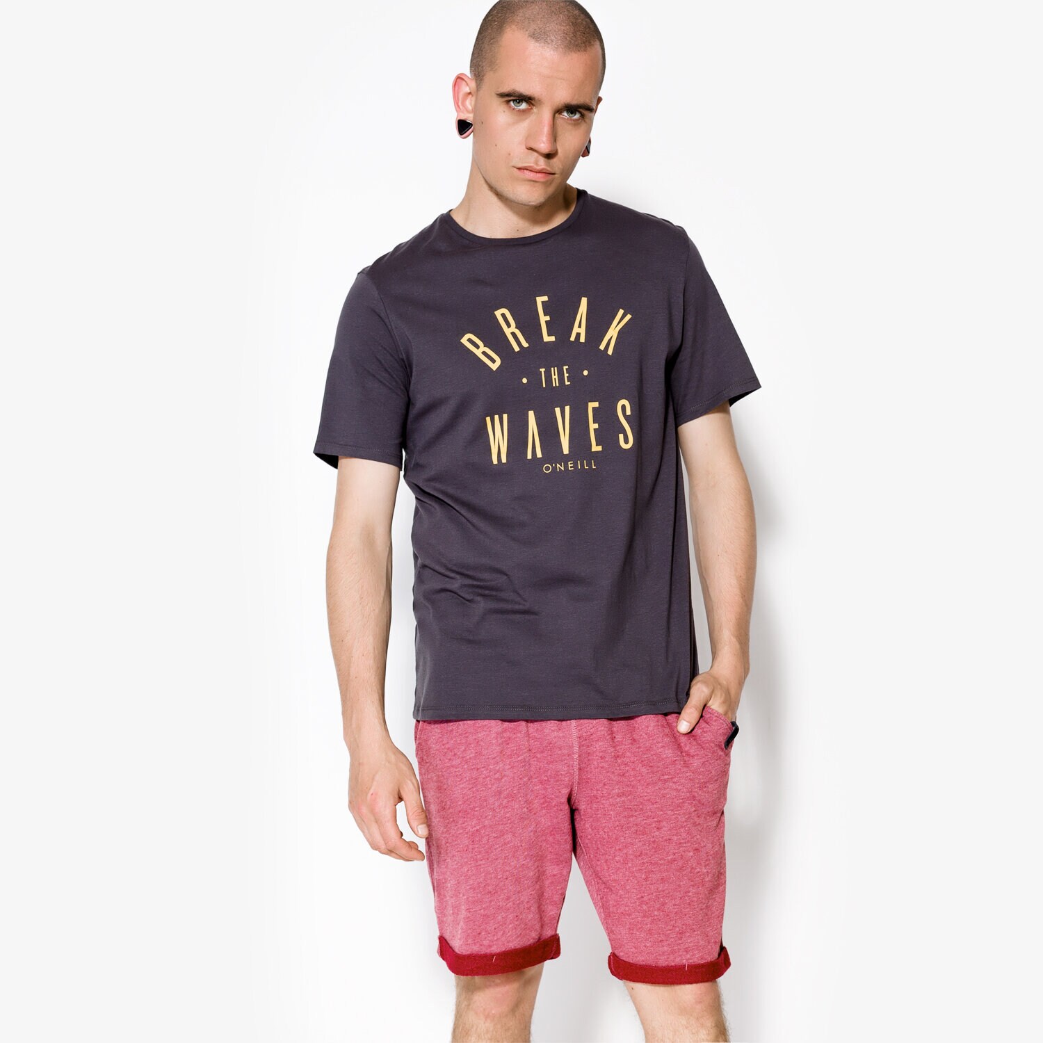 Koszulka, t-shirt sportowy męski O'NEILL T-SHIRT SS WAVES 7A37208026 CZARNY