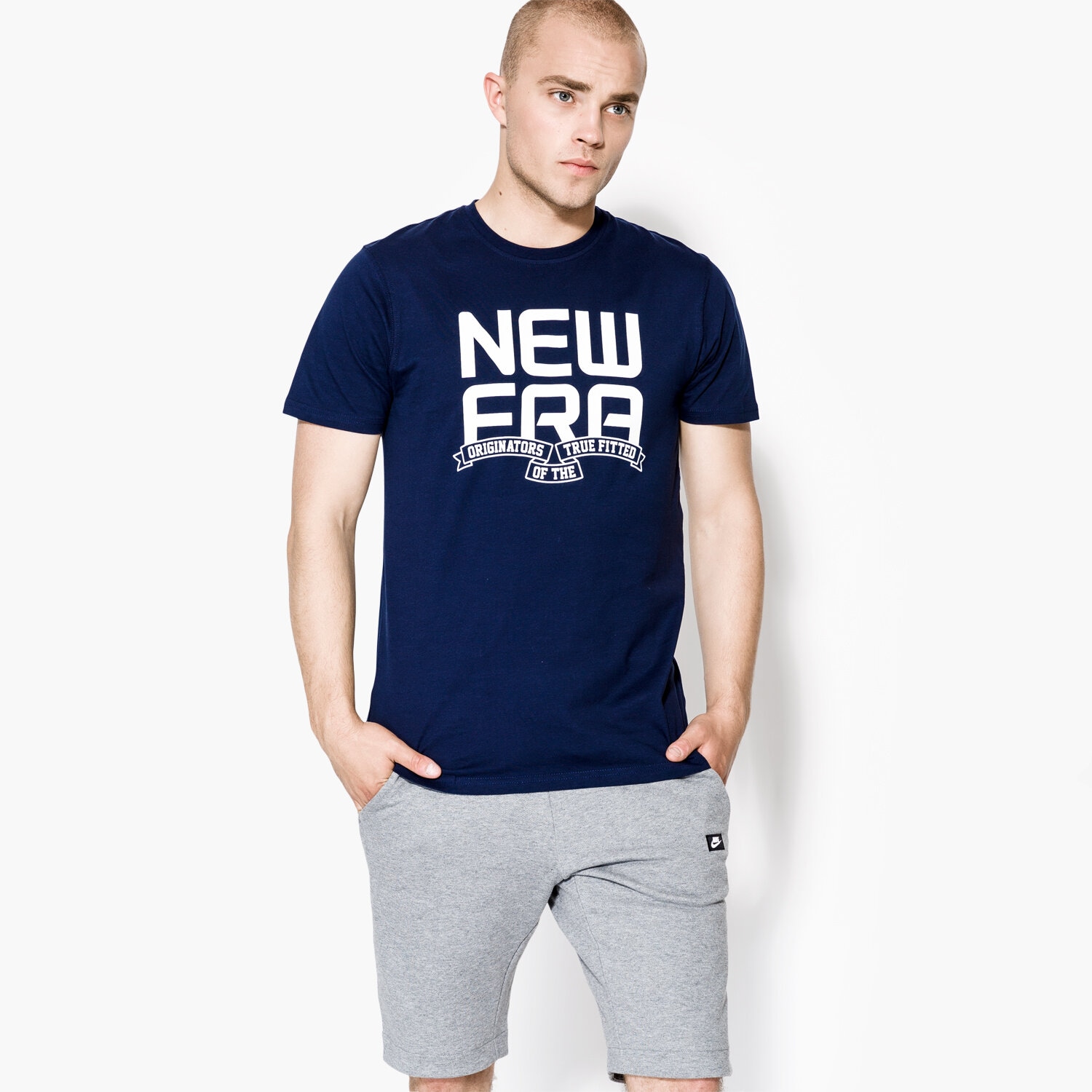 Koszulka, t-shirt sportowy męski NEW ERA KOSZULKA STACK AND BANNER OSB 11475072 GRANATOWY