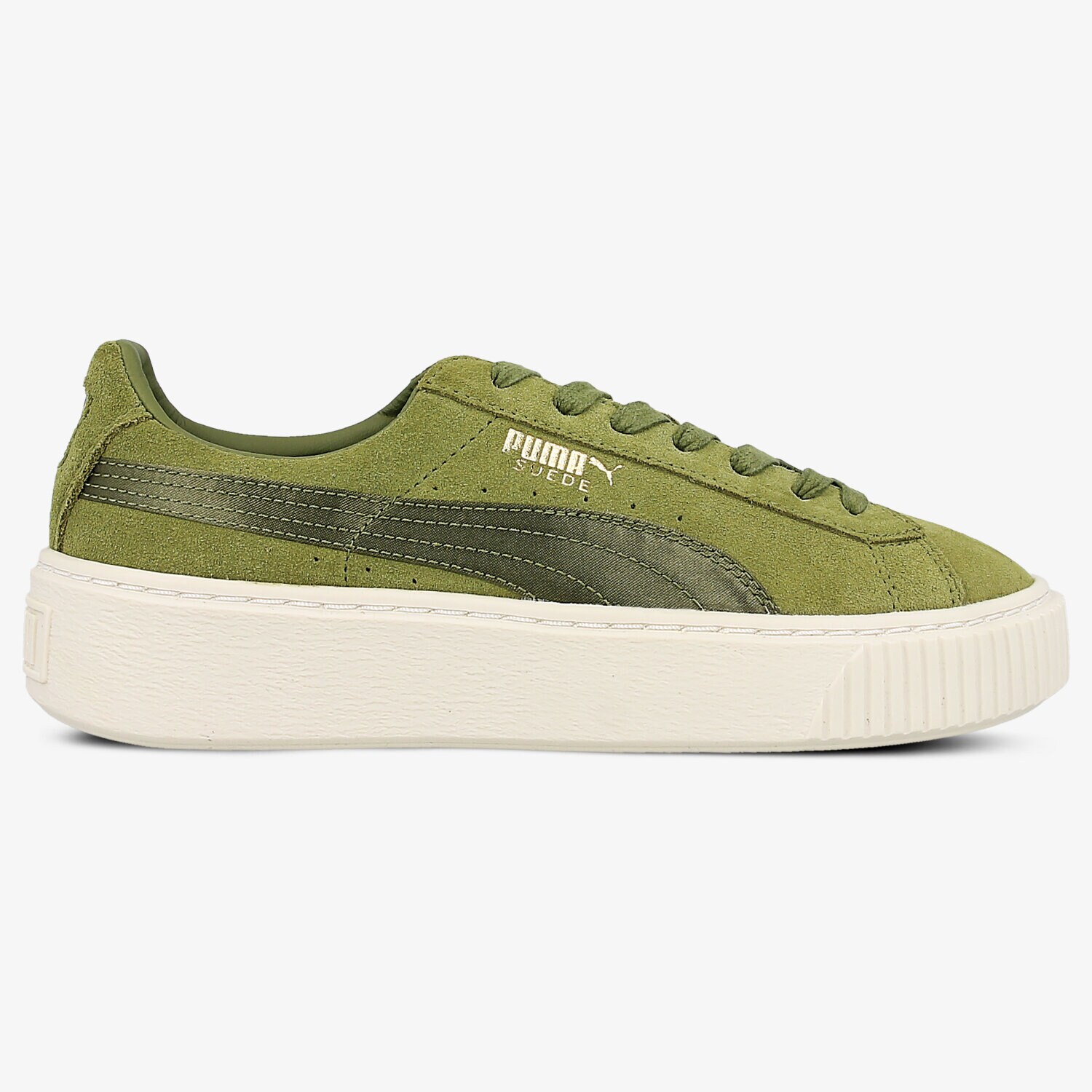 Damskie trampki, tenisówki PUMA SUEDE PLATFORM SATIN 36582804 ZIELONY
