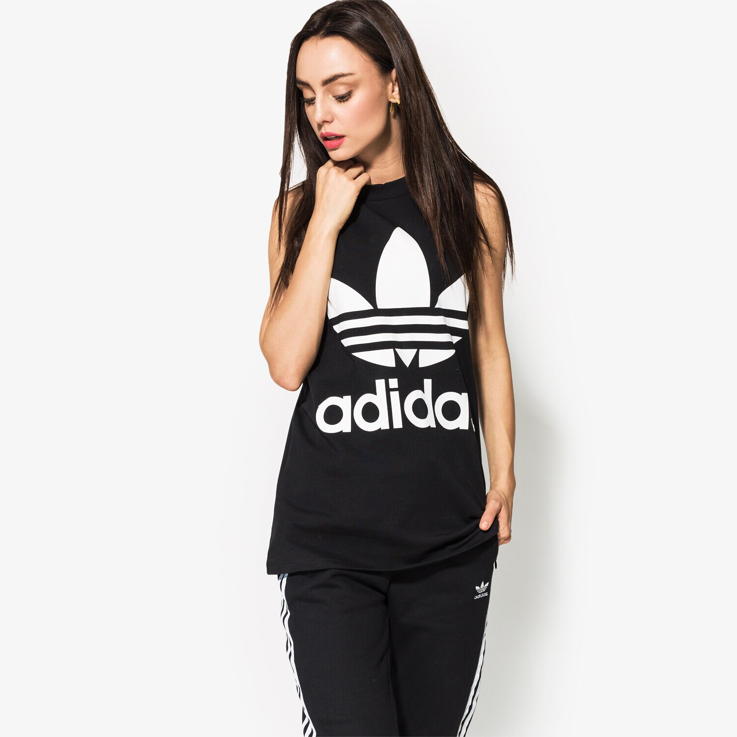 Koszulka, t-shirt damski ADIDAS TANK TREFOIL TANK CE5578 CZARNY