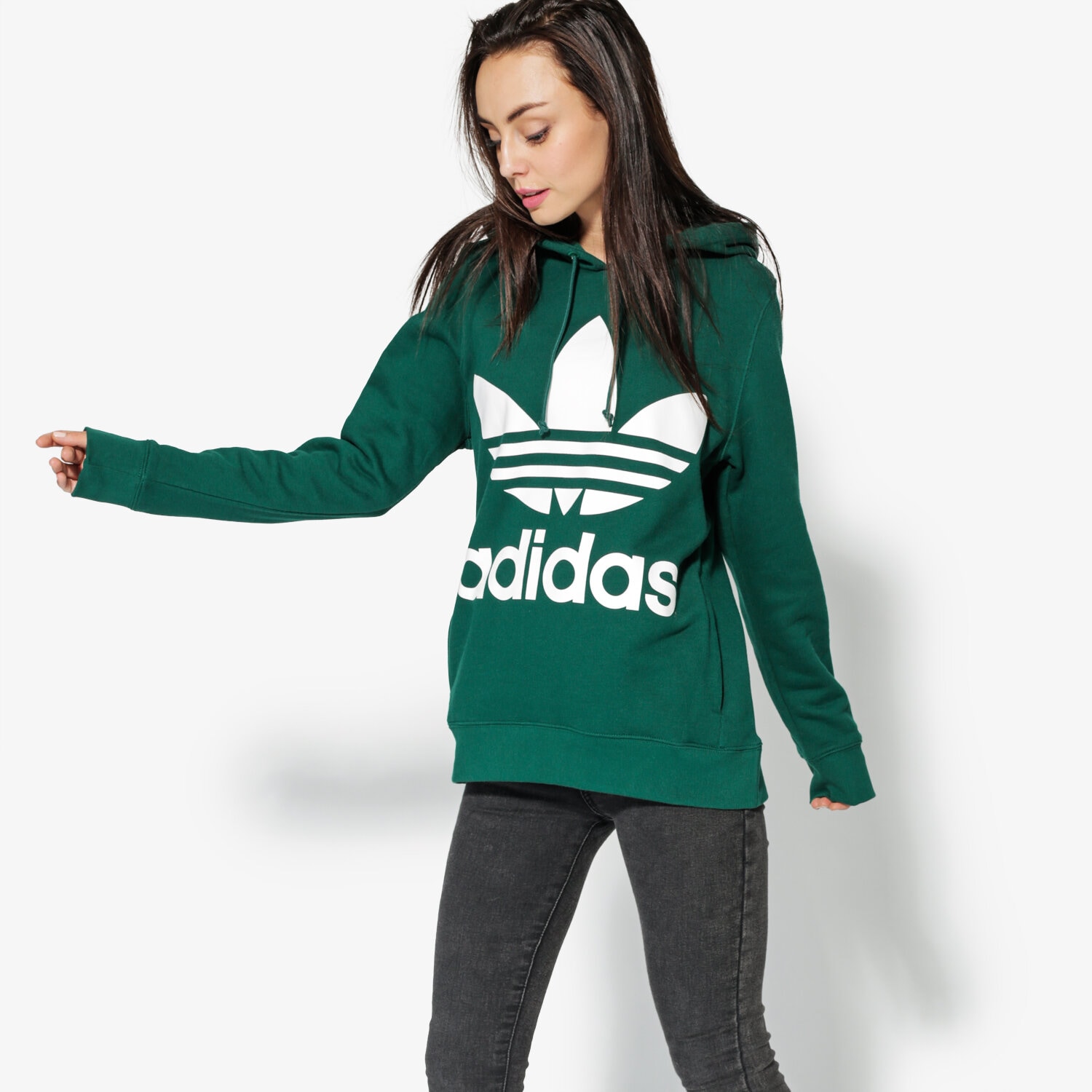 Bluza damska ADIDAS BLUZA TREFOIL HOODIE CE2412 ZIELONY