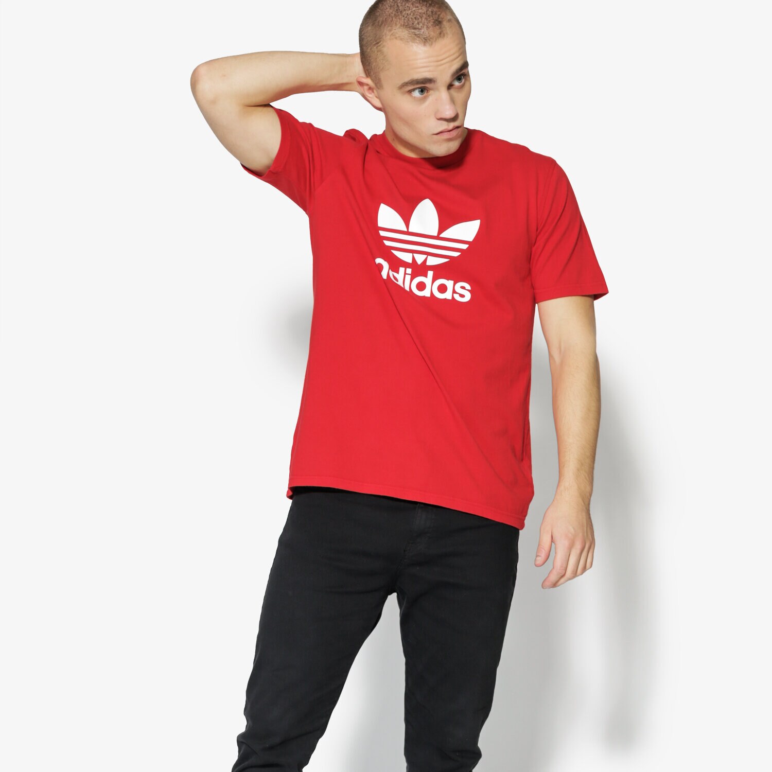 Koszulka, t-shirt sportowy męski ADIDAS T-SHIRT SS TREFOIL T-SHIRT CX1895 CZERWONY