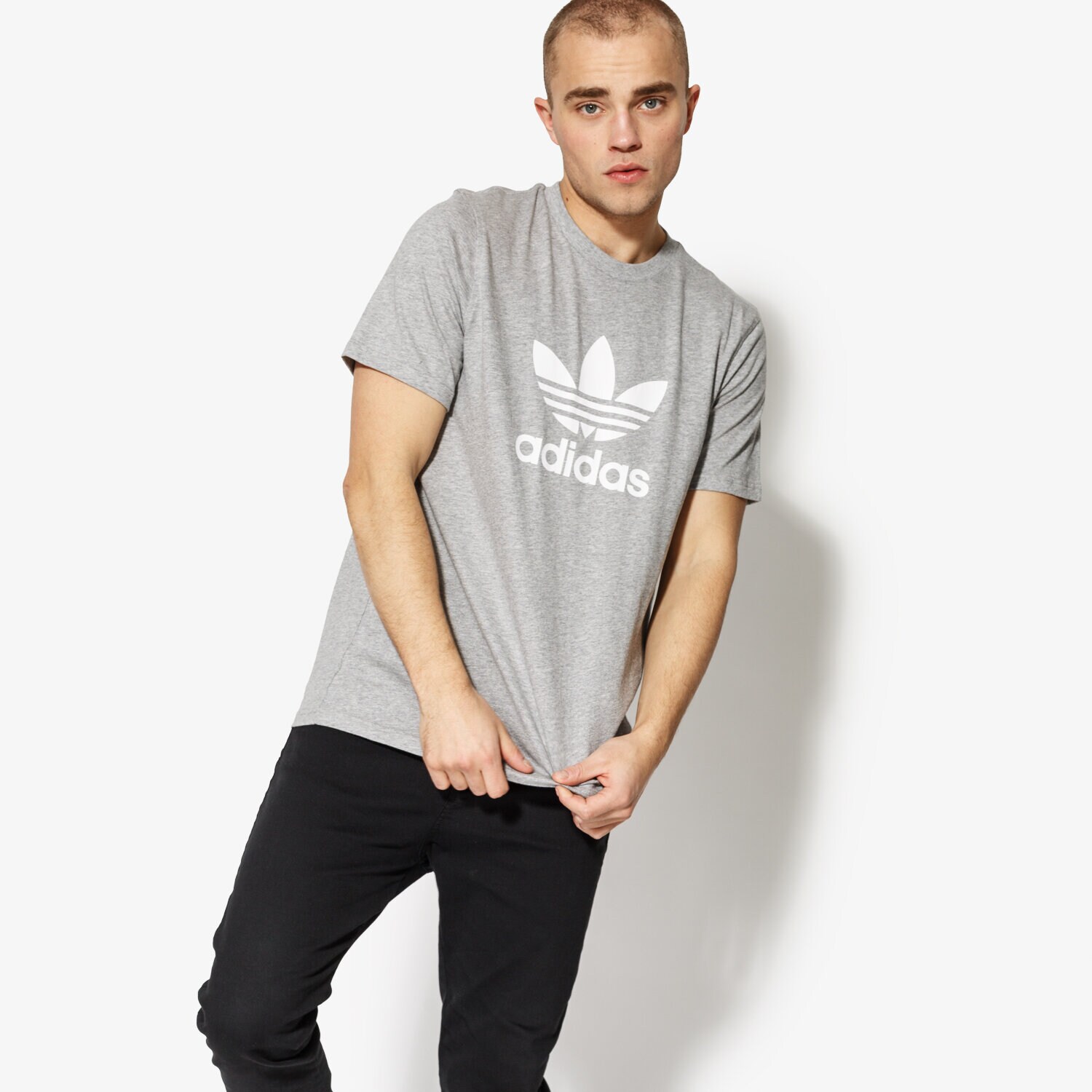 Koszulka, t-shirt sportowy męski ADIDAS T-SHIRT SS TREFOIL T-SHIRT CY4574 SZARY