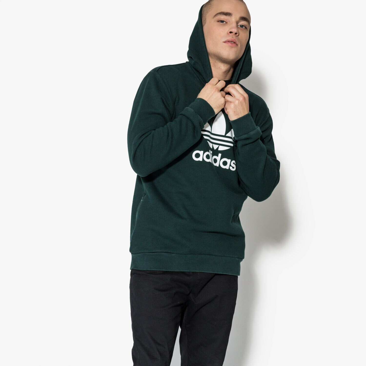 Bluza męska ADIDAS BLUZA TREFOIL HOODY CW1242 ZIELONY