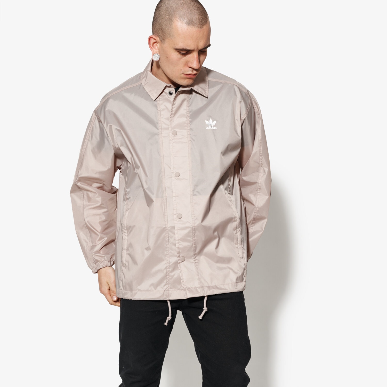 Kurtka wiosenna / jesienna męska ADIDAS KURTKA TREF COACH-JKT CW1316 BEŻOWY
