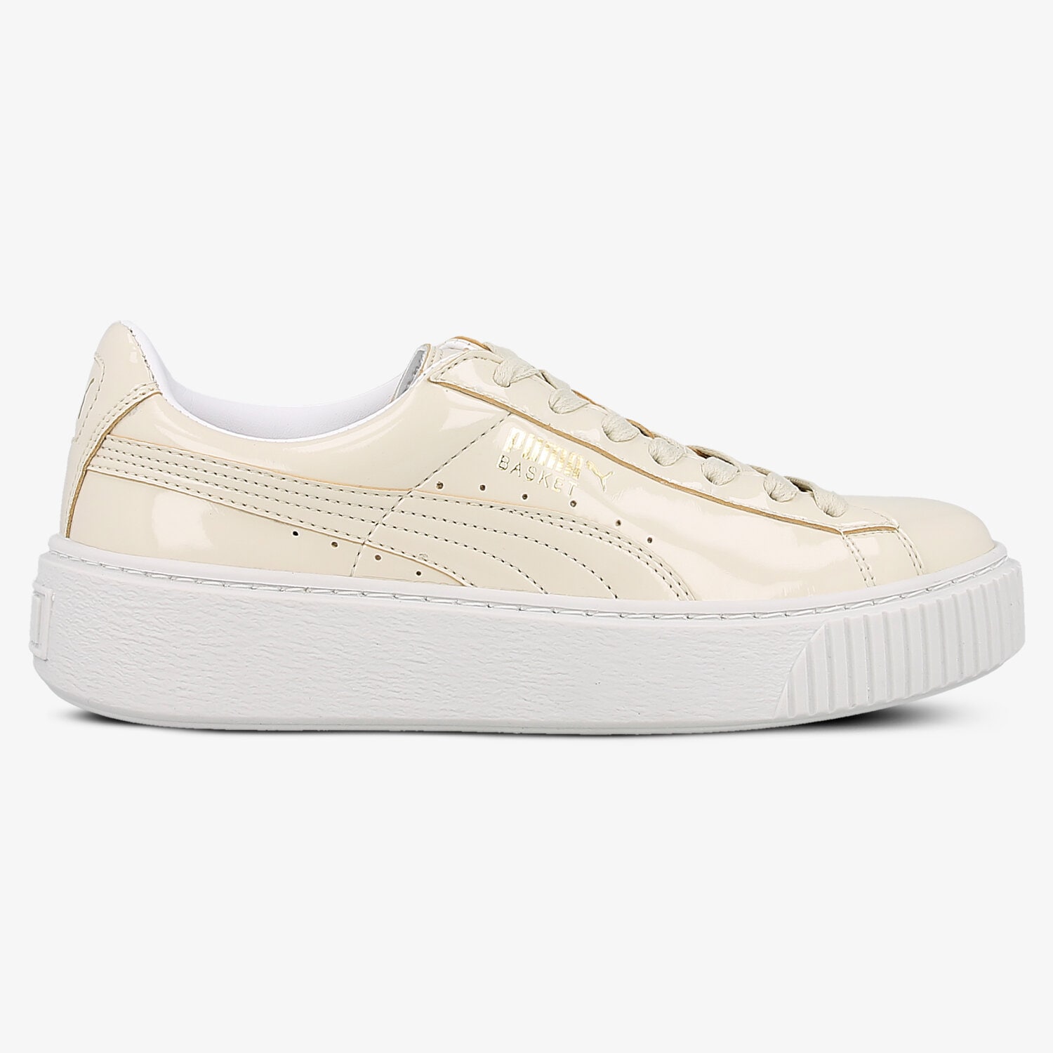 Buty sneakersy damskie PUMA PLATFORM PATENT WN'S 36331402 BEŻOWY