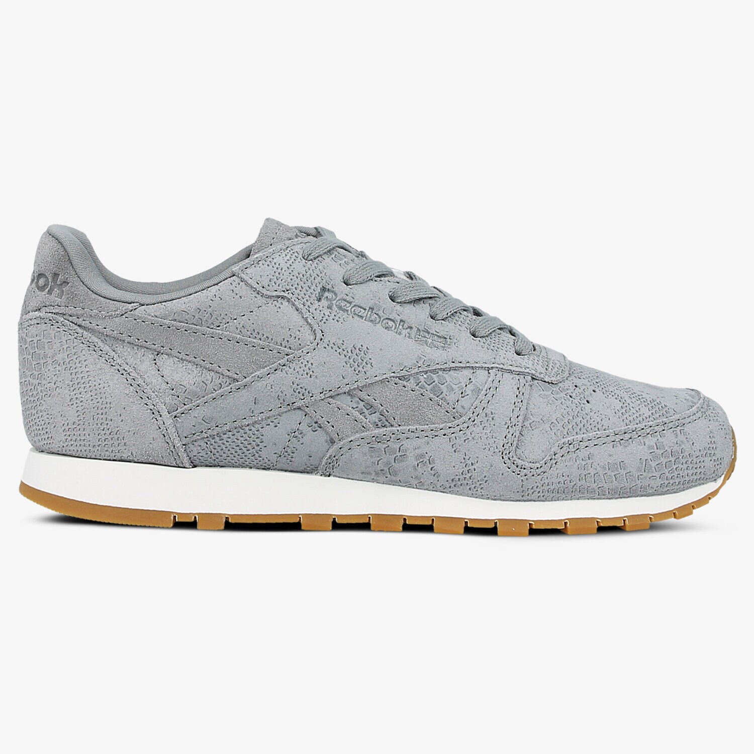 Buty sneakersy damskie REEBOK CL LTHR CLEAN EXOTICS BS8228 SZARY