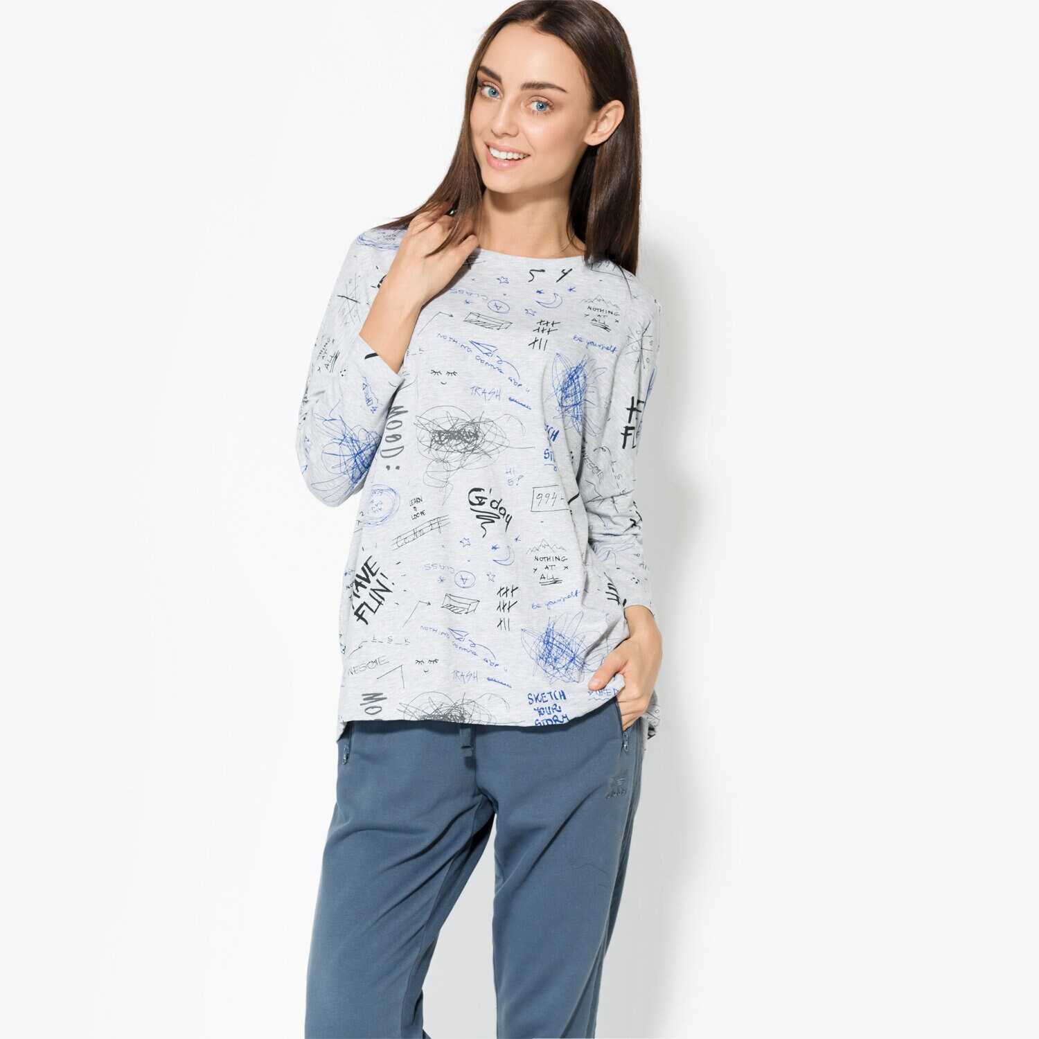 Koszulka, t-shirt damski CONFRONT T-SHIRT SS ELEMI CF37TSD02001 SZARY