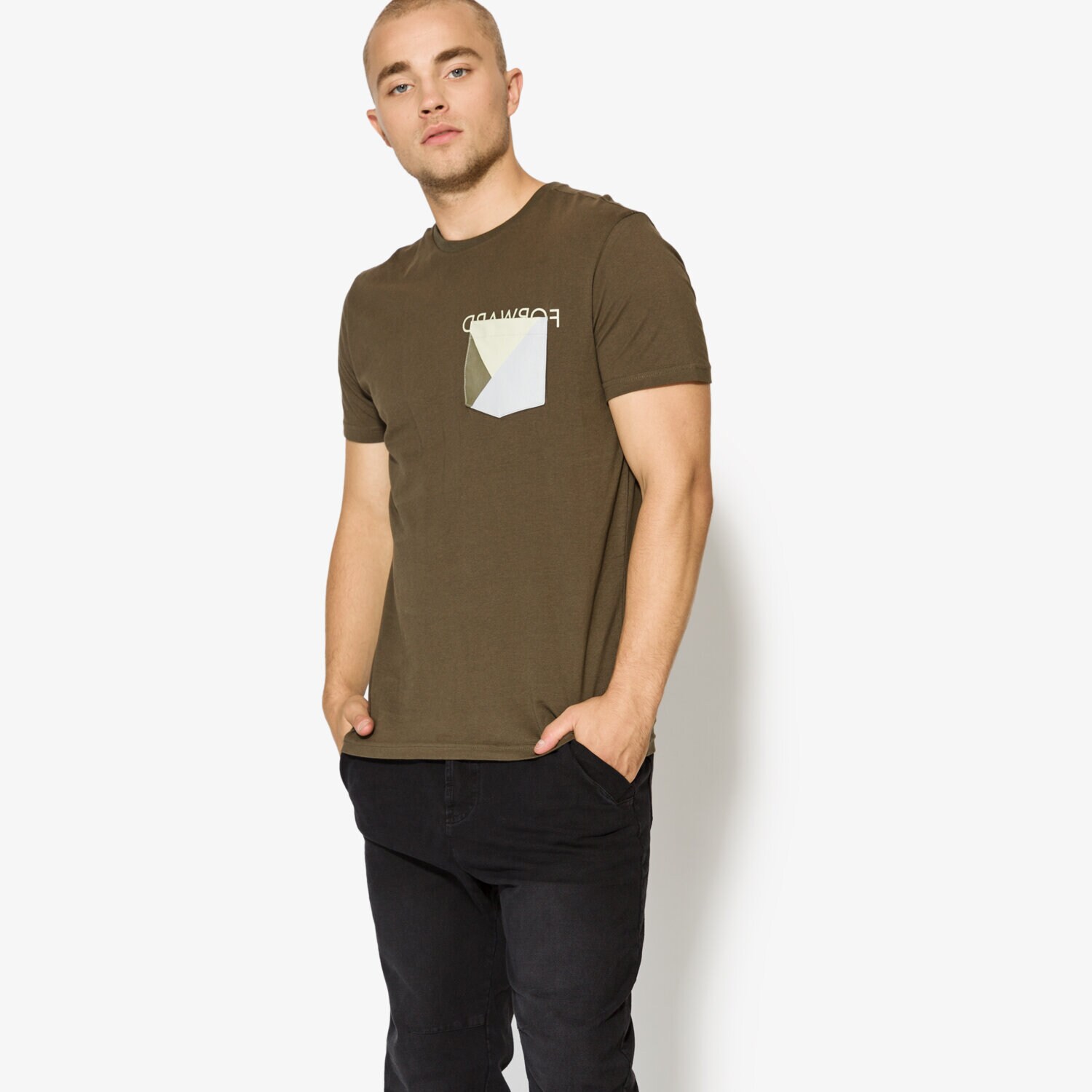 Koszulka, t-shirt sportowy męski CONFRONT T-SHIRT SS DUKE CF37TSM03001 KHAKI