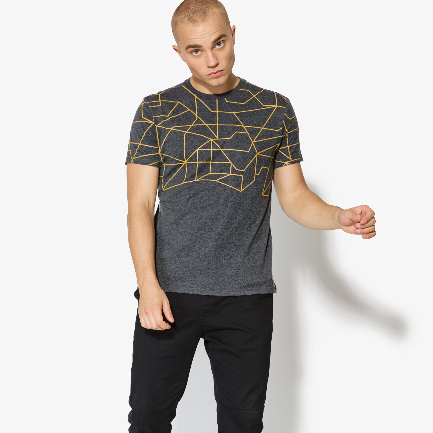 Koszulka, t-shirt sportowy męski CONFRONT T-SHIRT SS ROSCOE CF37TSM05001 SZARY