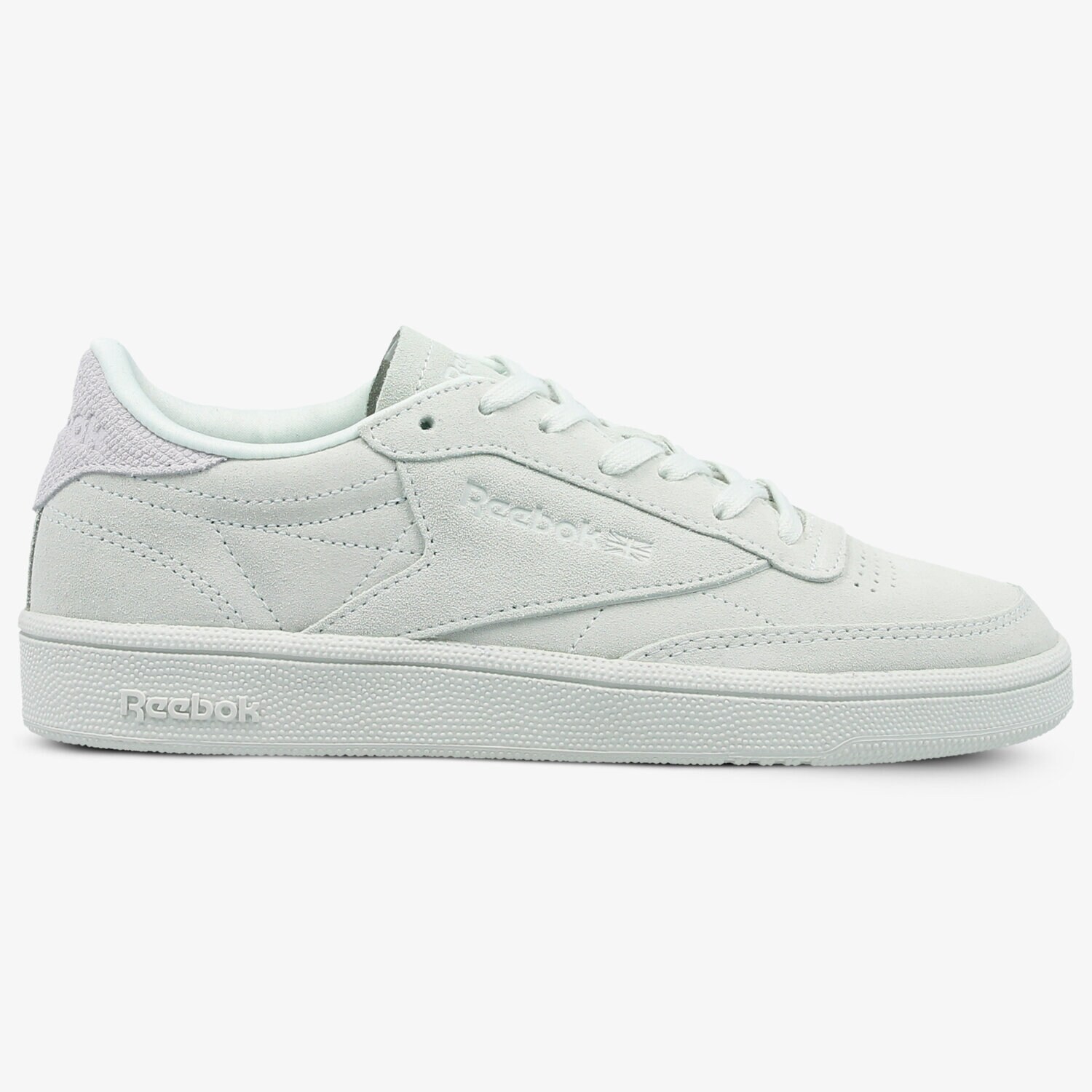 Buty sneakersy damskie REEBOK CLUB C 85 NUBUCK OPAL WHIT CM9054 ZIELONY