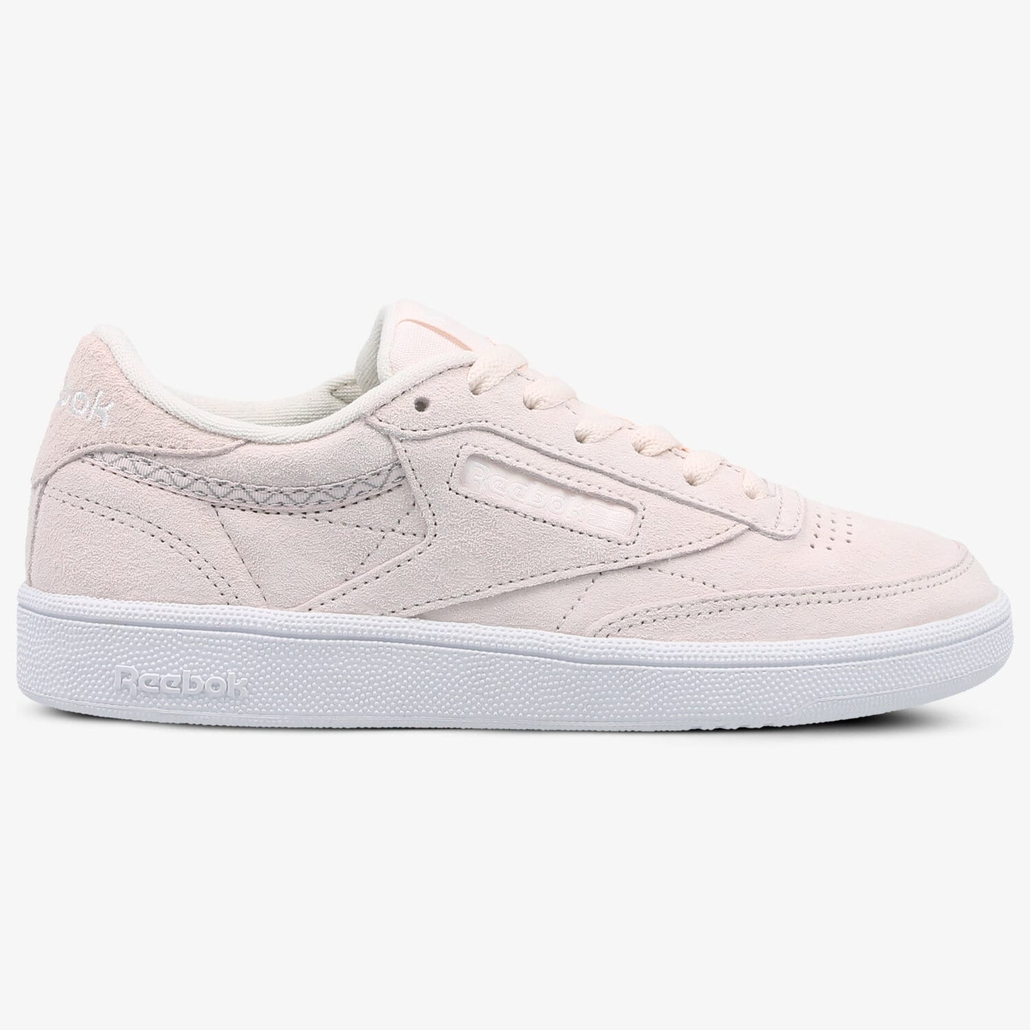 Buty sneakersy damskie REEBOK CLUB C 85 TRIM NUBUCK BS9609 BEŻOWY