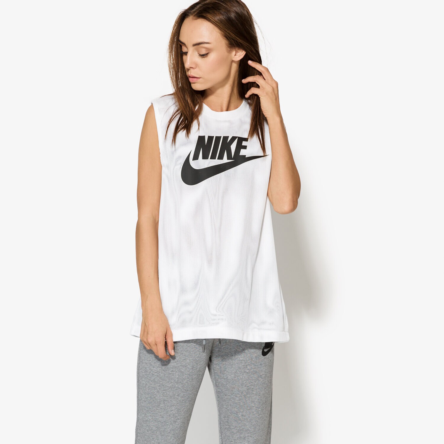 Koszulka, t-shirt damski NIKE TANK W NSW TANK MESH 868255100 BIAŁY