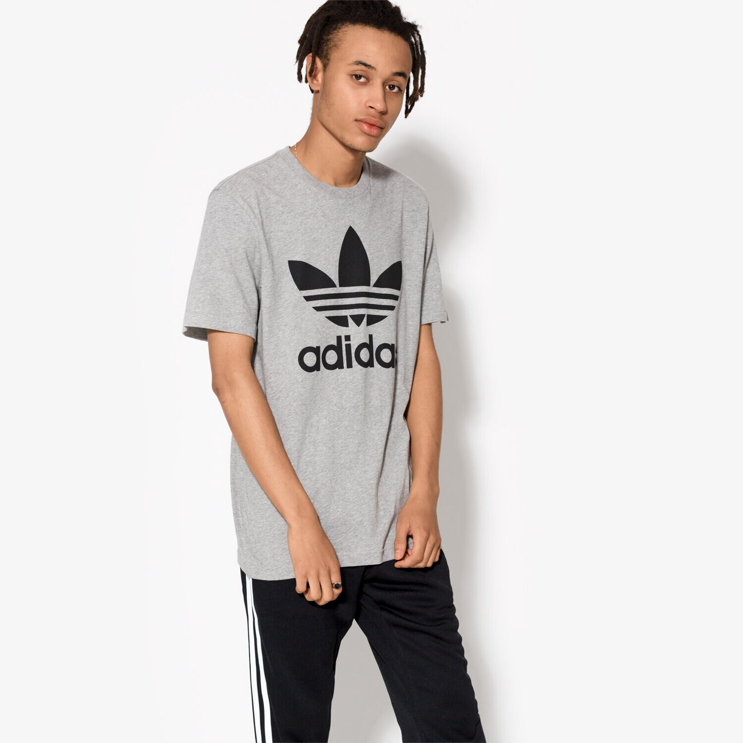 Koszulka, t-shirt sportowy męski ADIDAS T-SHIRT SS ORIG TREFOIL BK7466 SZARY