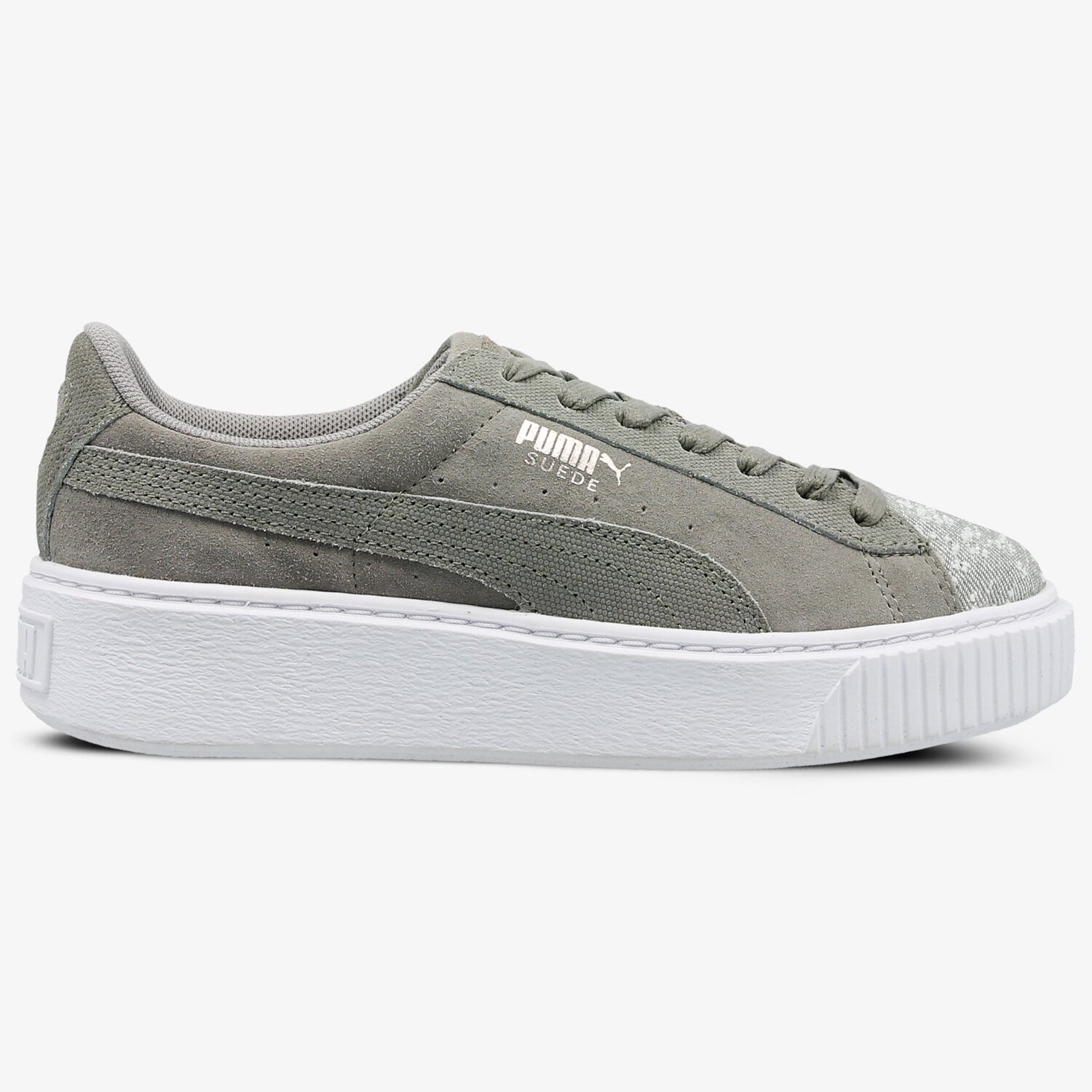 Buty sneakersy damskie PUMA SUEDE PLATFORM PEBBLE WN'S 36546402 SZARY
