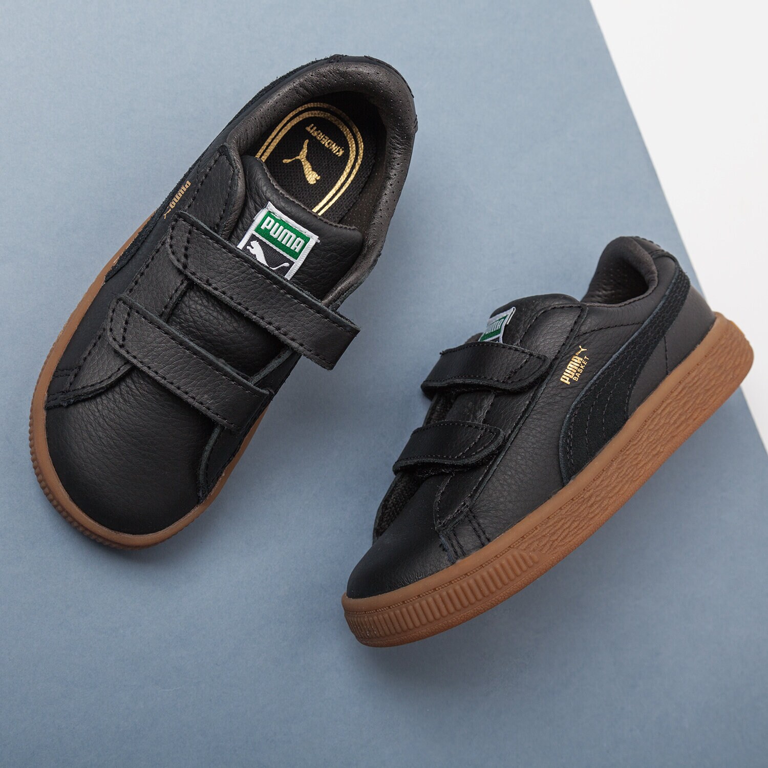 Buty sneakersy dla dzieci PUMA BASKET CLASSIC GUM DELUXE V INF  36508002 CZARNY