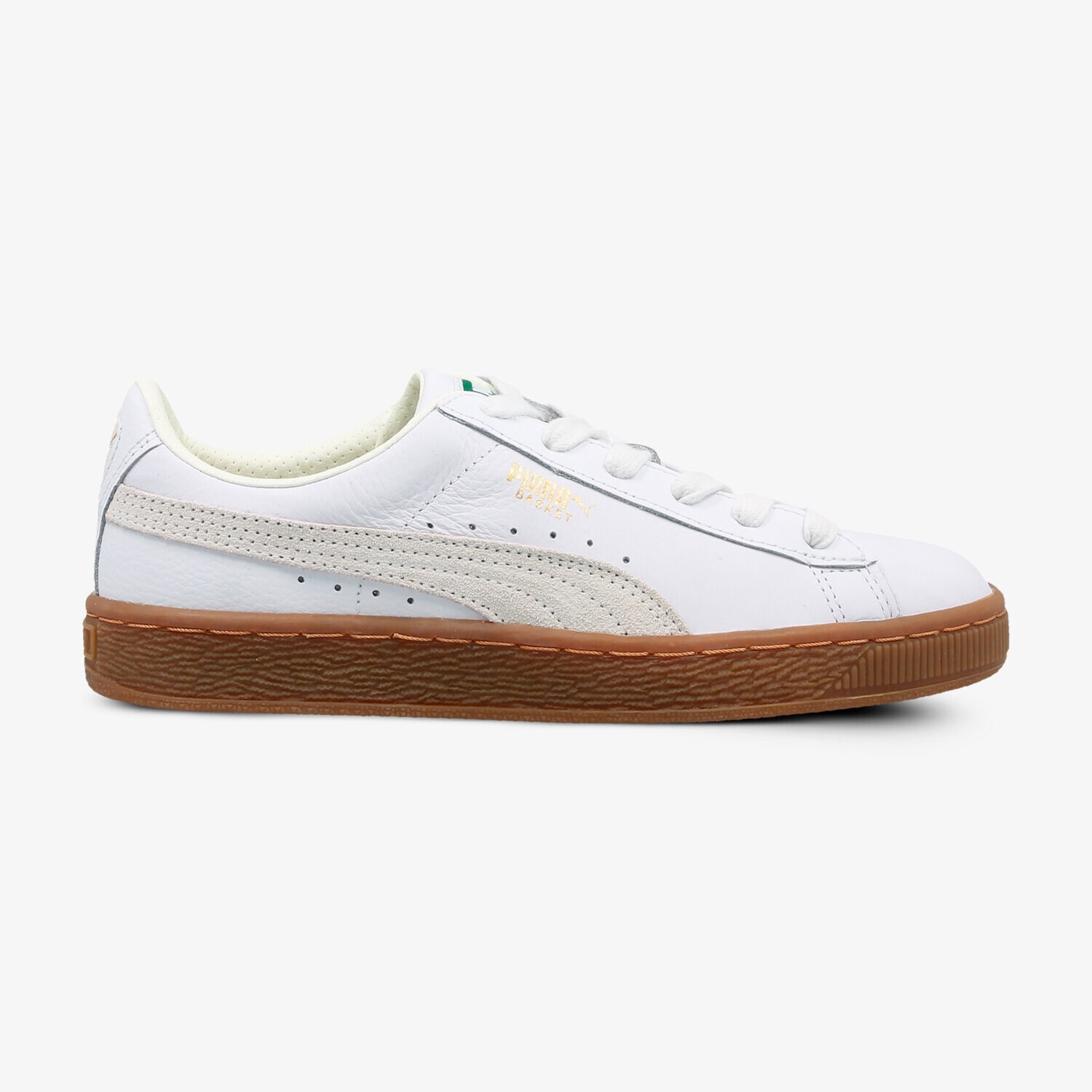 Buty sneakersy dla dzieci PUMA BASKET CLASSIC GUM DELUXE JR  36507801 BIAŁY