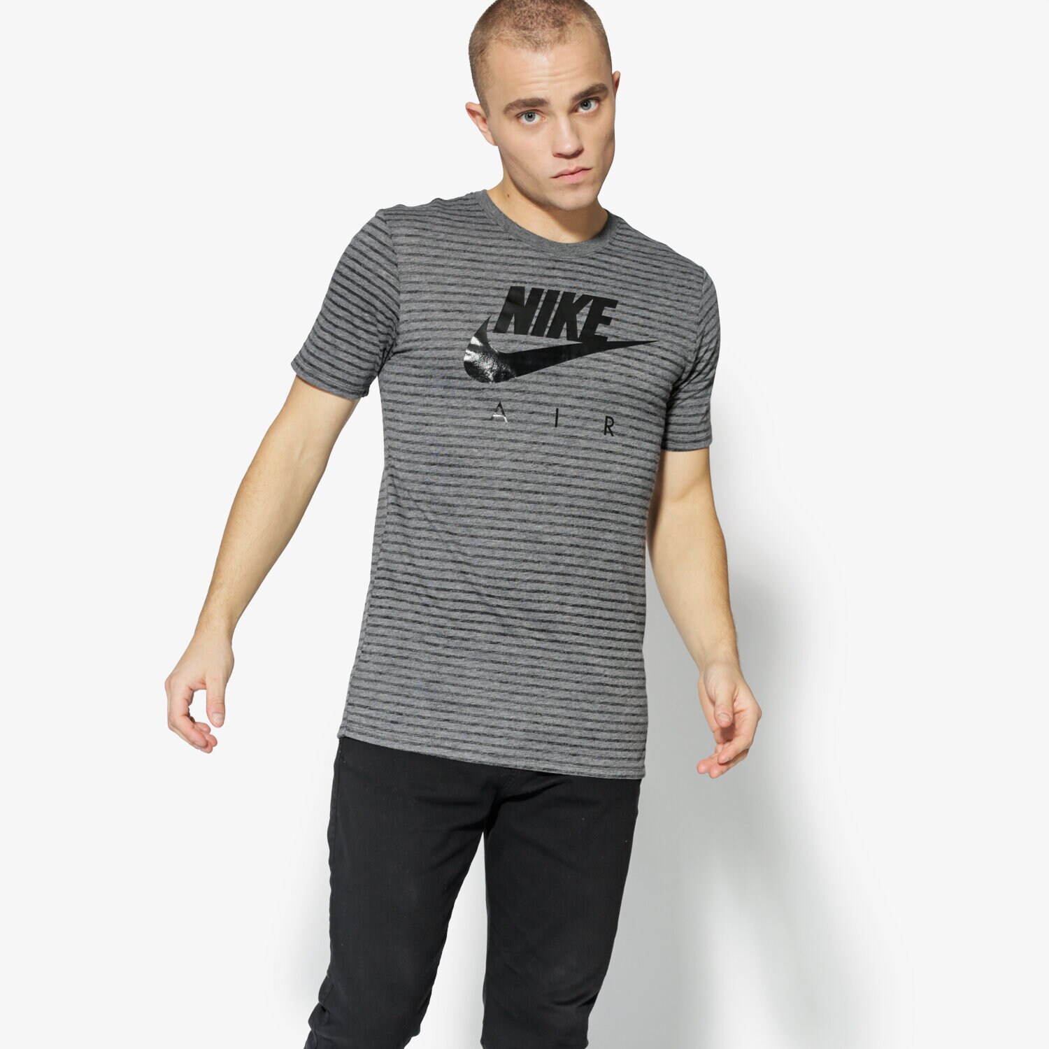 Koszulka, t-shirt sportowy męski NIKE T-SHIRT SS M NSW TEE TB AM90 2 892213-071 SZARY