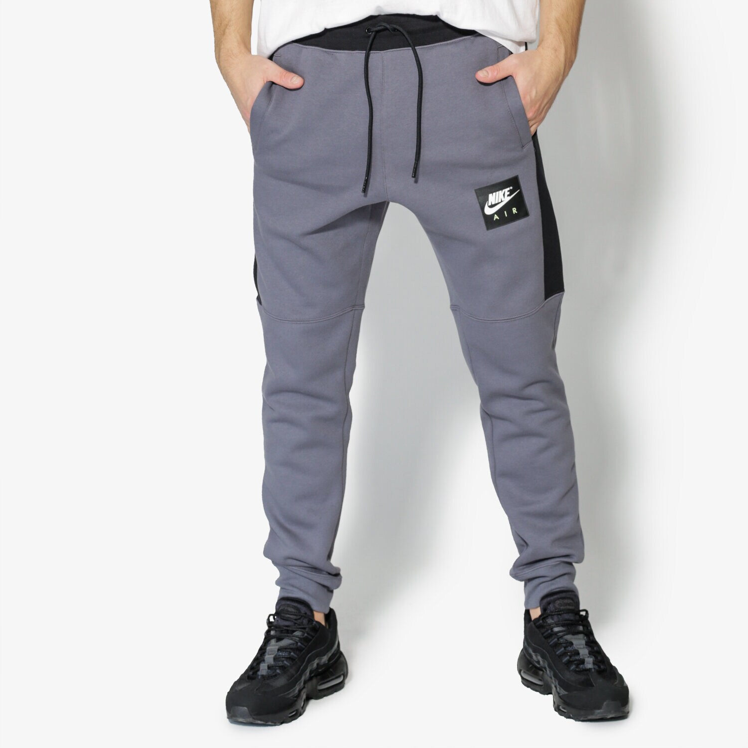 Spodnie sportowe męskie NIKE SPODNIE M NSW JGGR AIR FLC 886048-021 SZARY