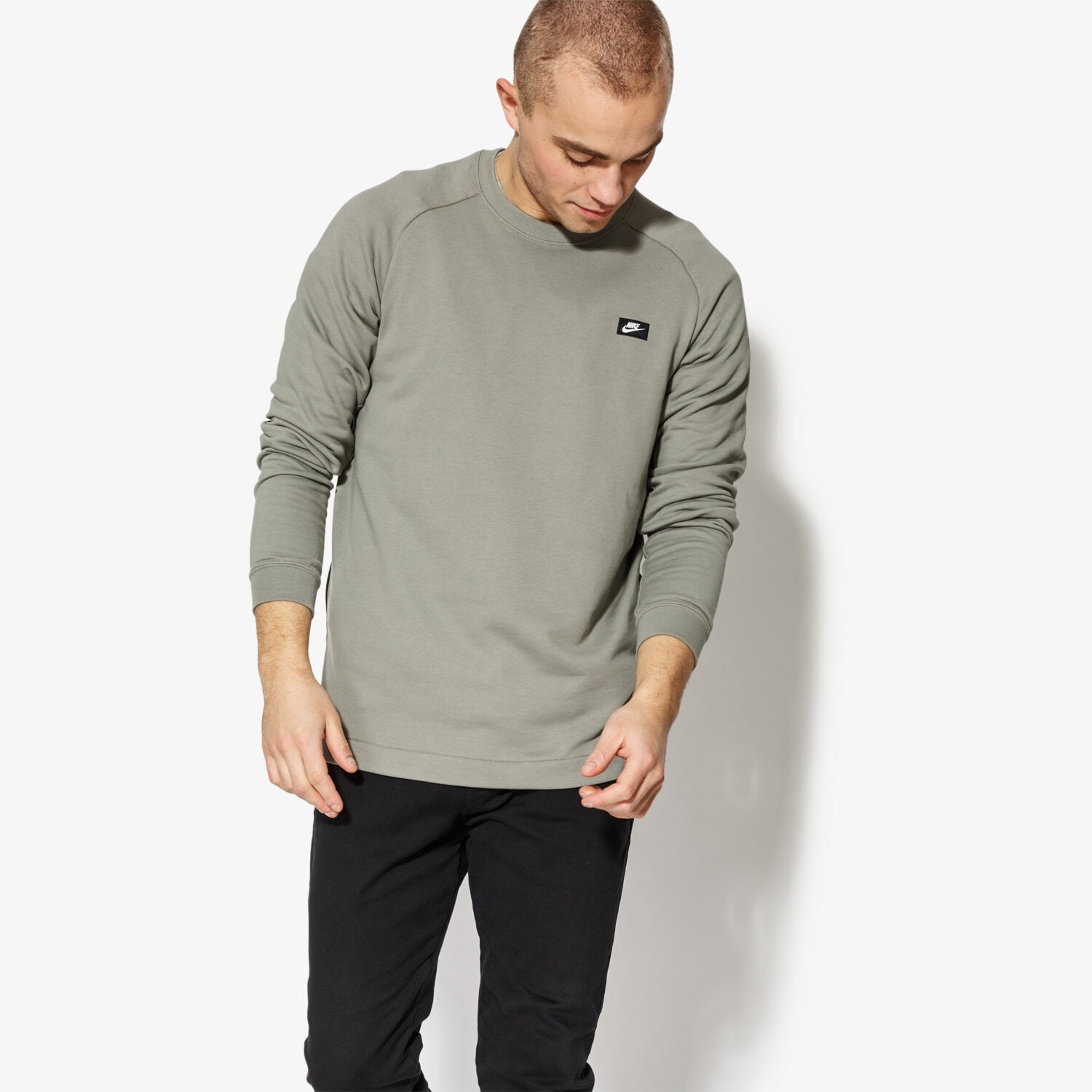 Bluza męska NIKE BLUZA M NSW MODERN CRW FT 805126-004 ZIELONY